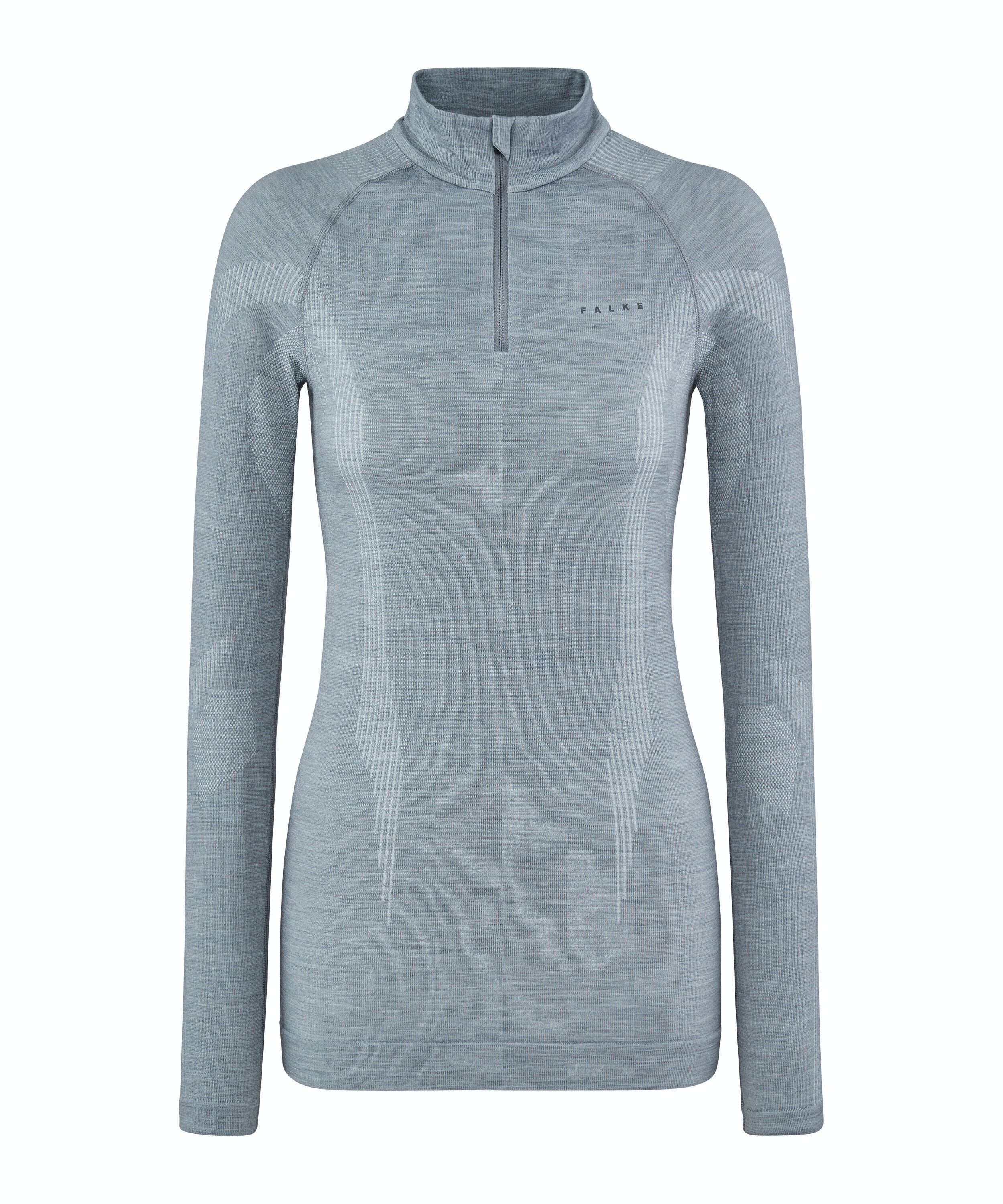 FALKE dames lange mouw shirt Wool-Tech, thermoshirt, grijs (grey-heather)