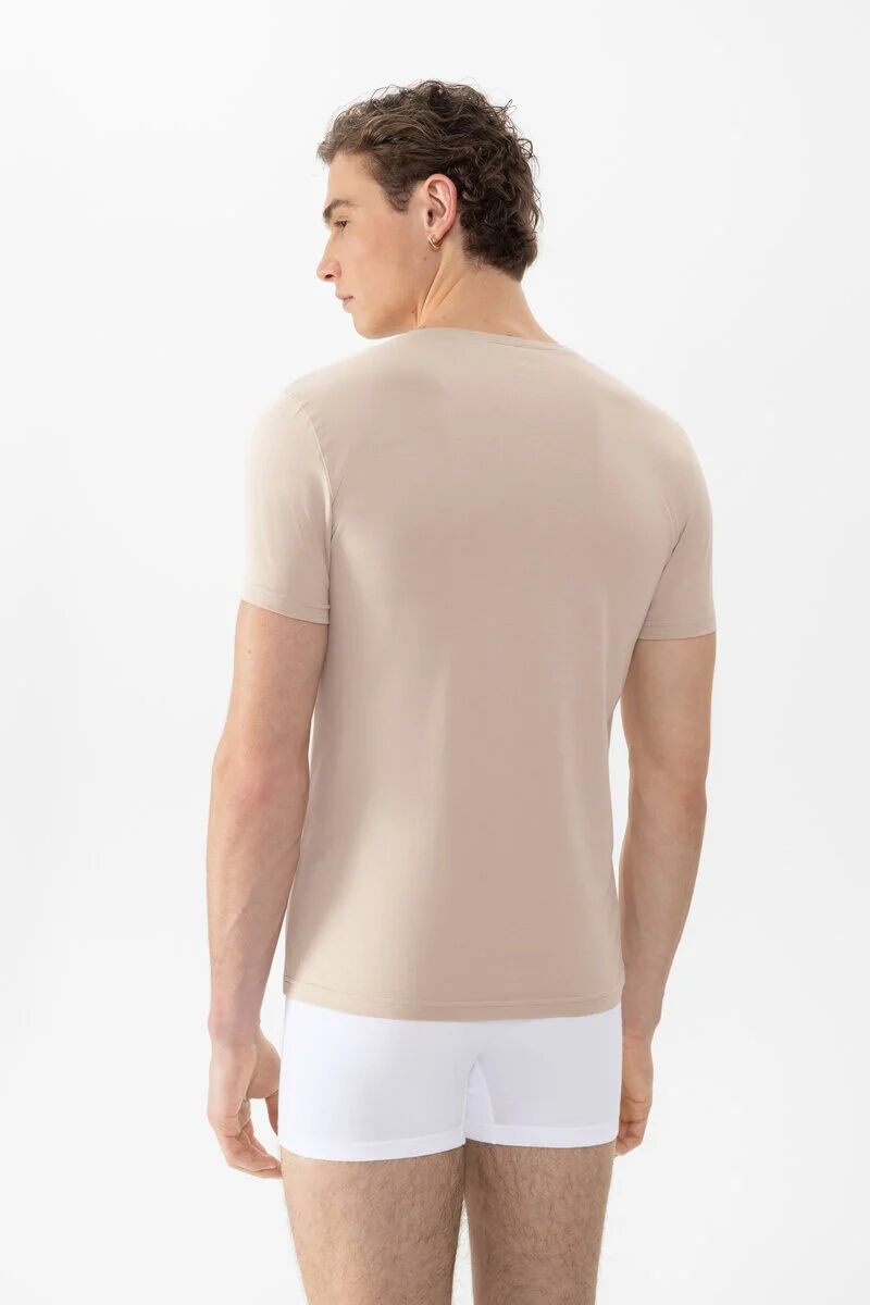 Mey heren T-shirt Comfort Cotton, T-shirt korte mouw met V-hals, beige