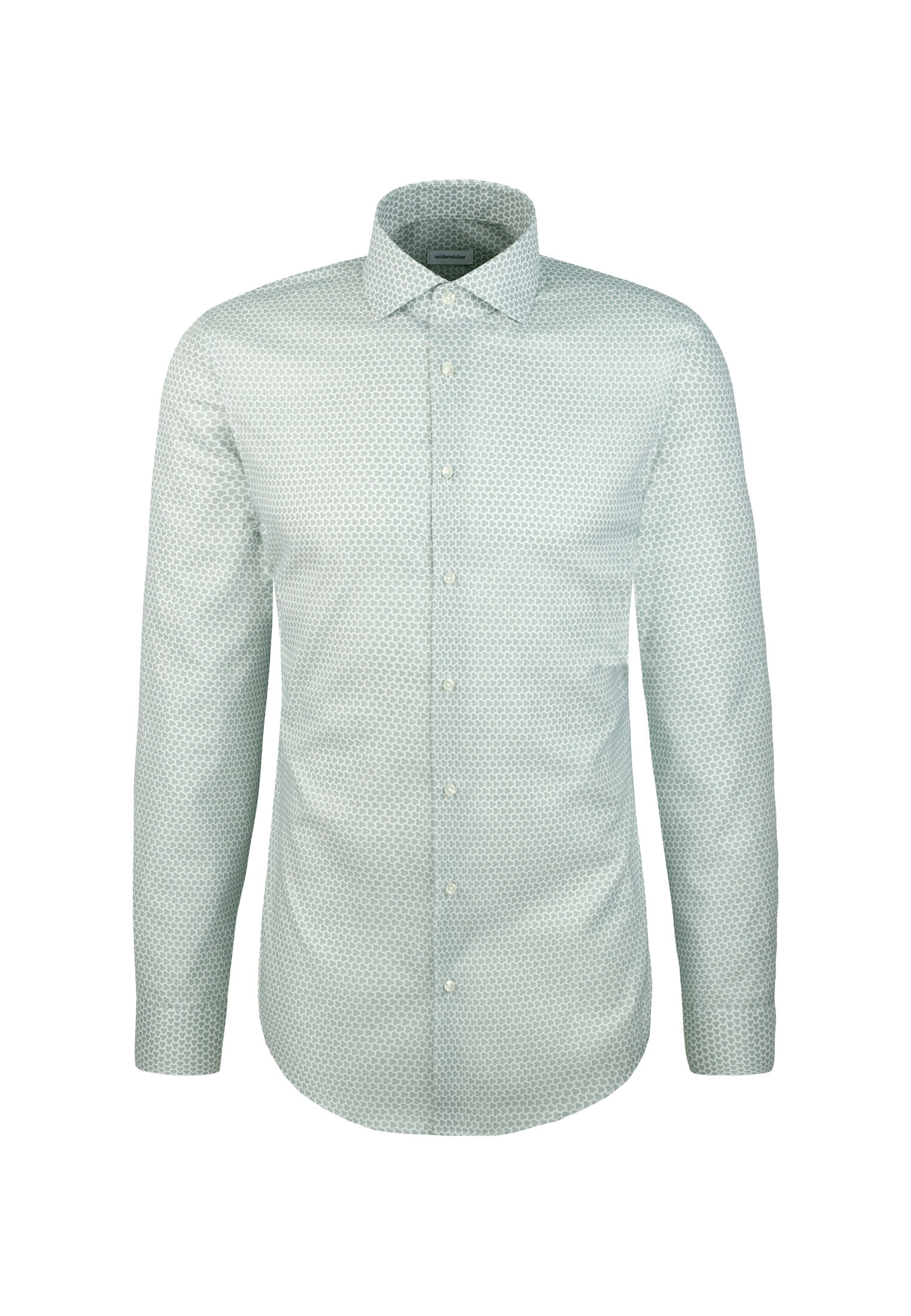 Seidensticker slim fit overhemd, popeline, groen dessin