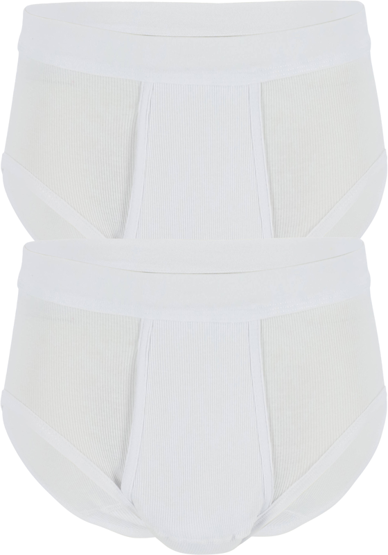 Ceceba heren slips met gulp, dubbelrib (2-pack), wit Ceceba heren slips met gulp, dubbelrib (2-pack), wit