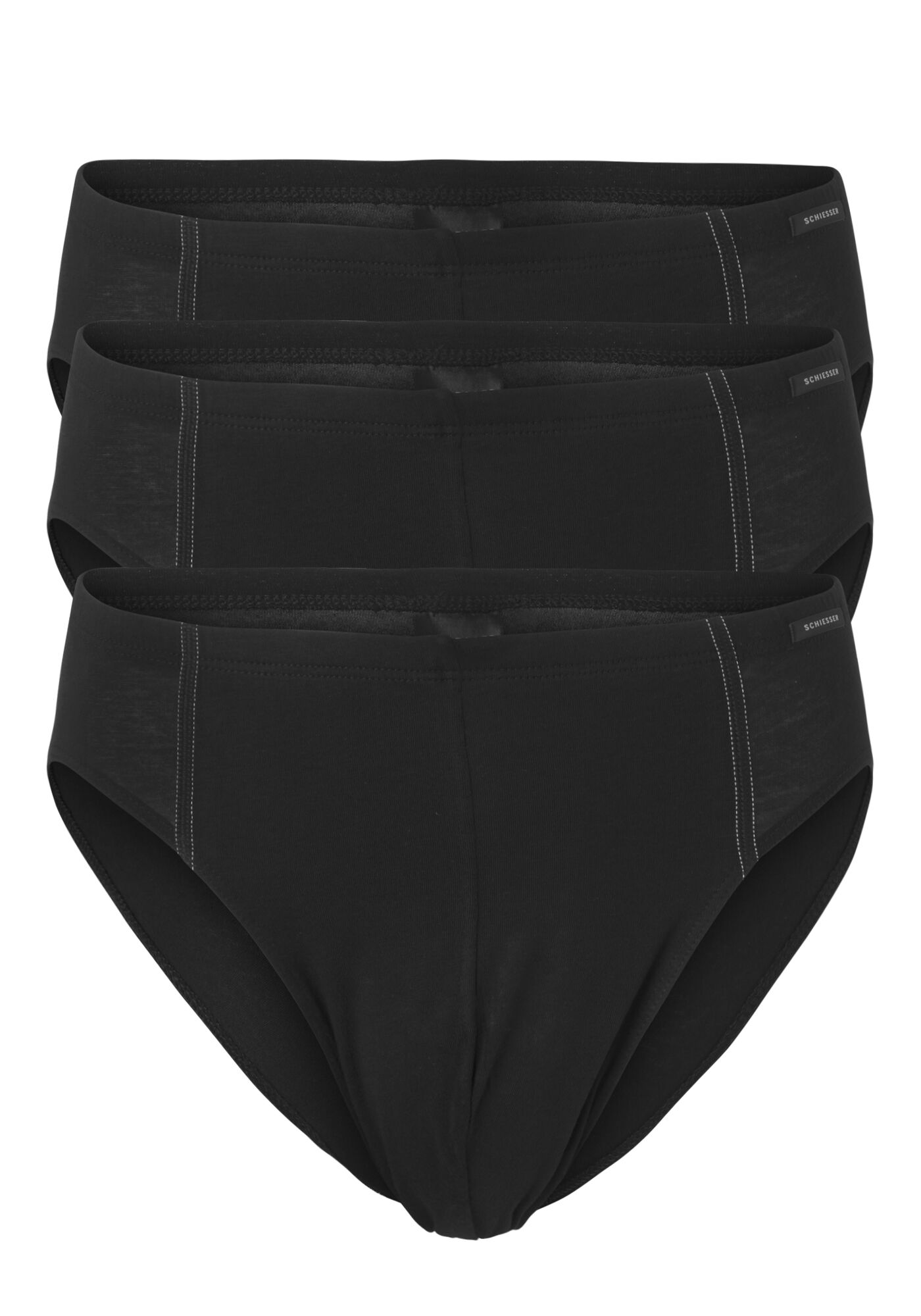 SCHIESSER Cotton Essentials supermini slips (3-pack), zwart