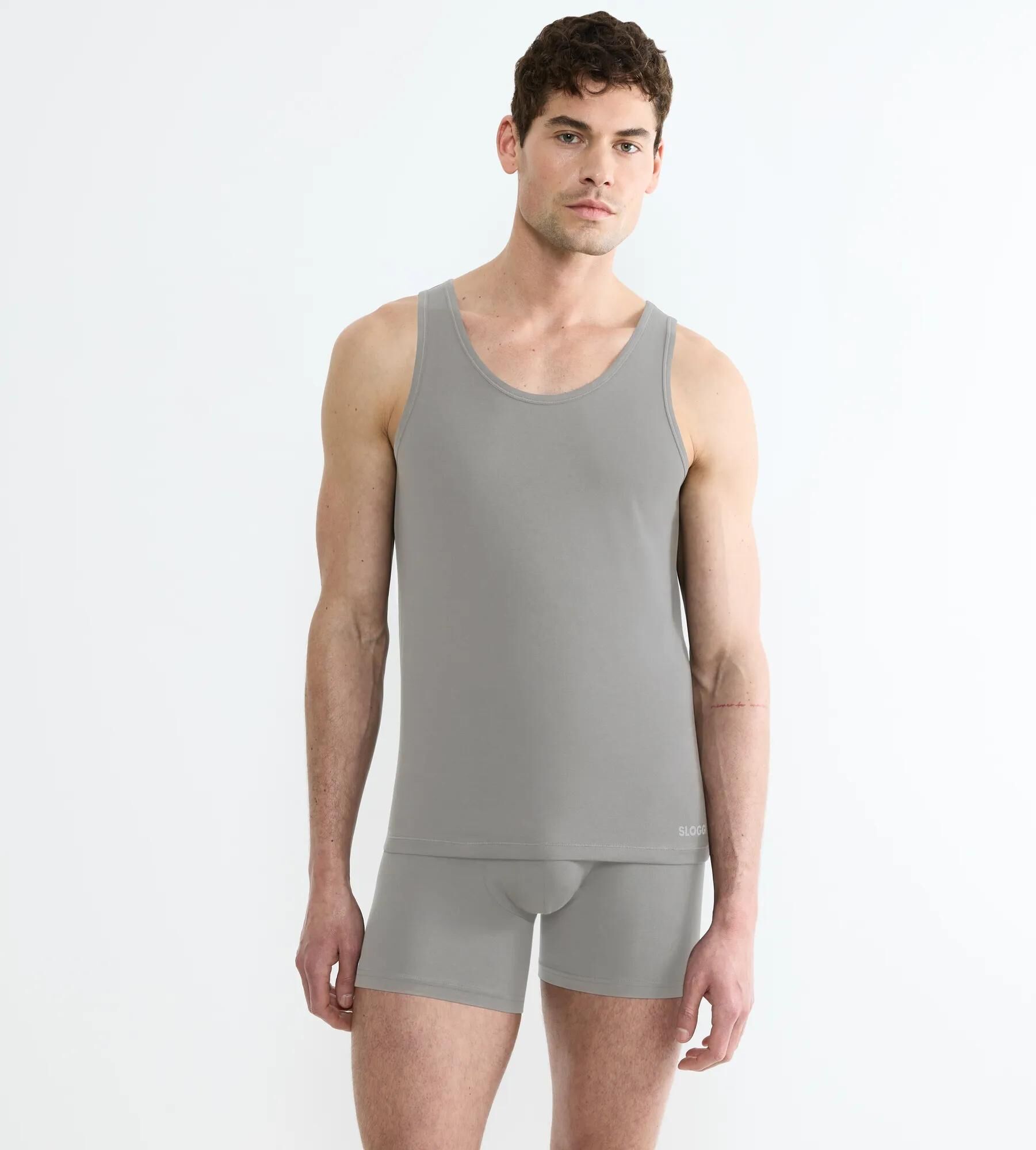 Sloggi Men EVER Ease Tank Top, heren mouwloos T-shirt (1-pack), donkergrijs melange