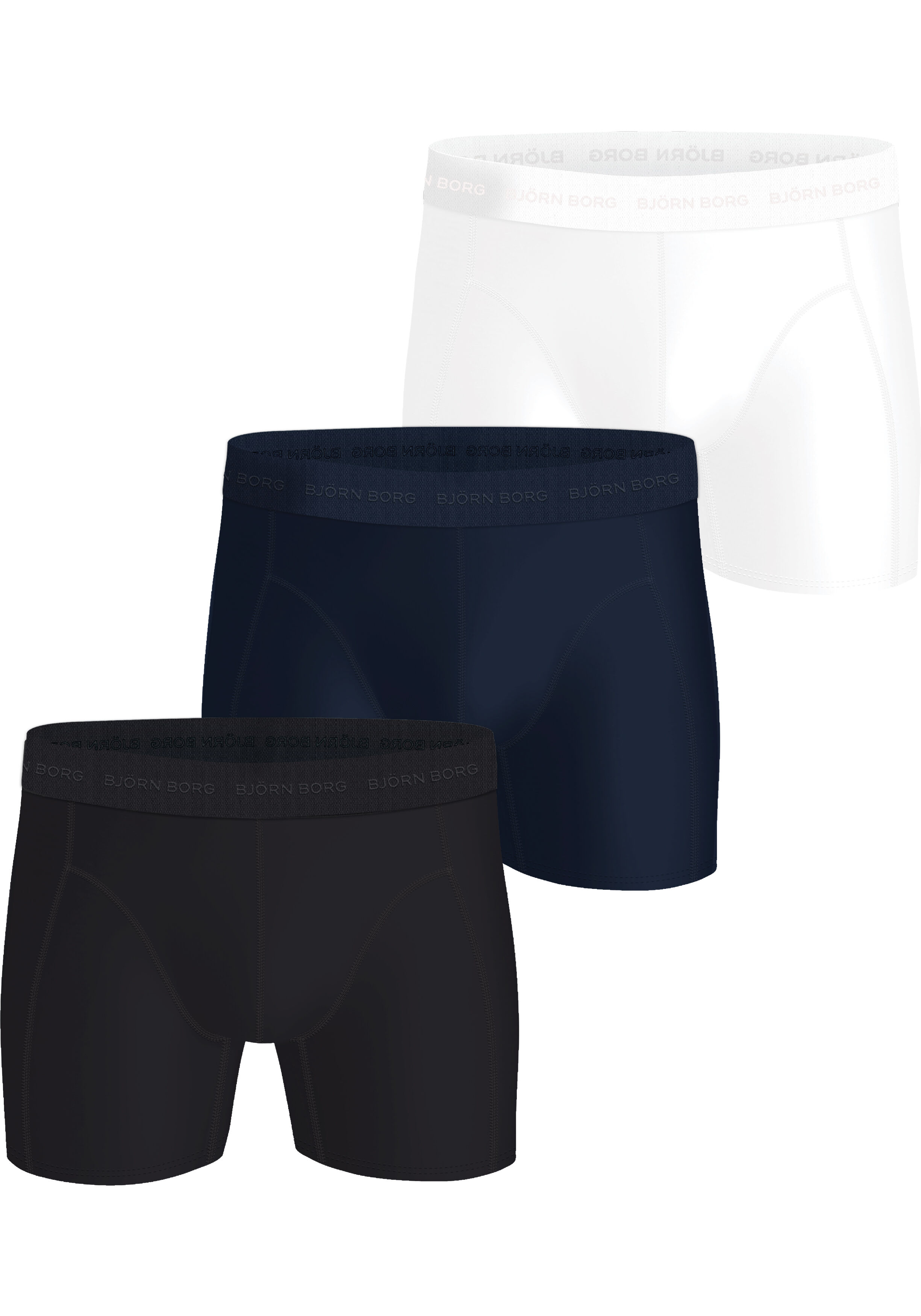 Bjorn Borg boxers, microfiber heren boxers lange pijpen (1-pack), wit, navy blauw, zwart