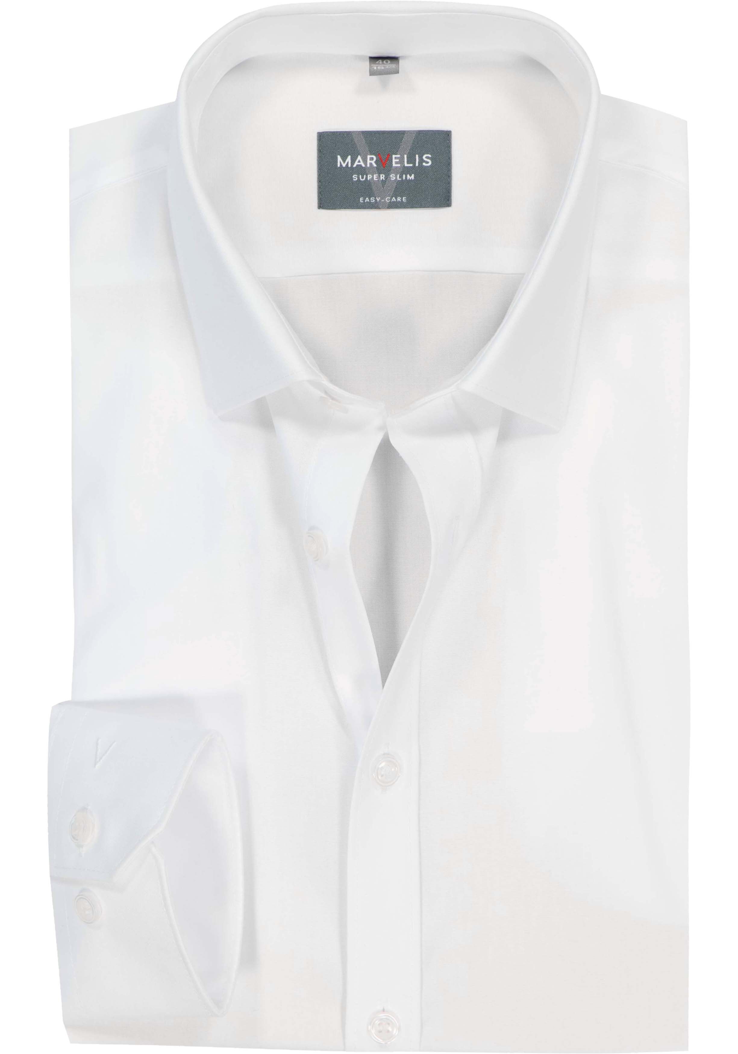 MARVELIS super slim fit overhemd, mouwlengte 7, popeline, wit