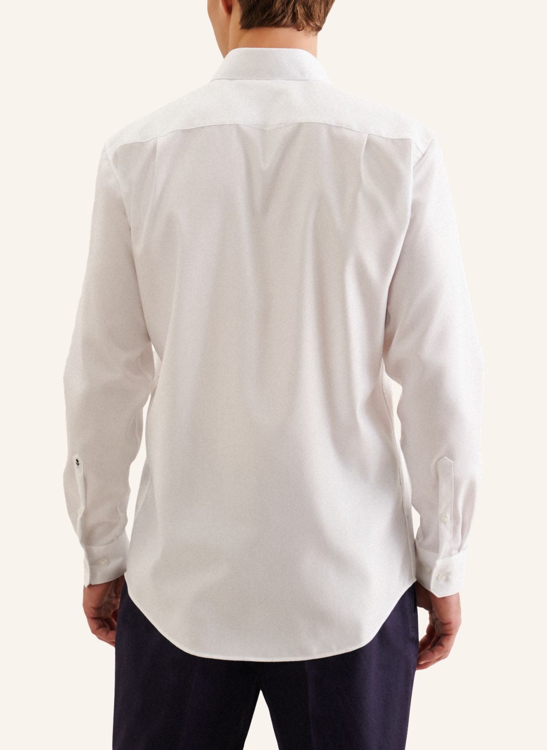 Seidensticker regular fit overhemd, mouwlengte 7, popeline, wit