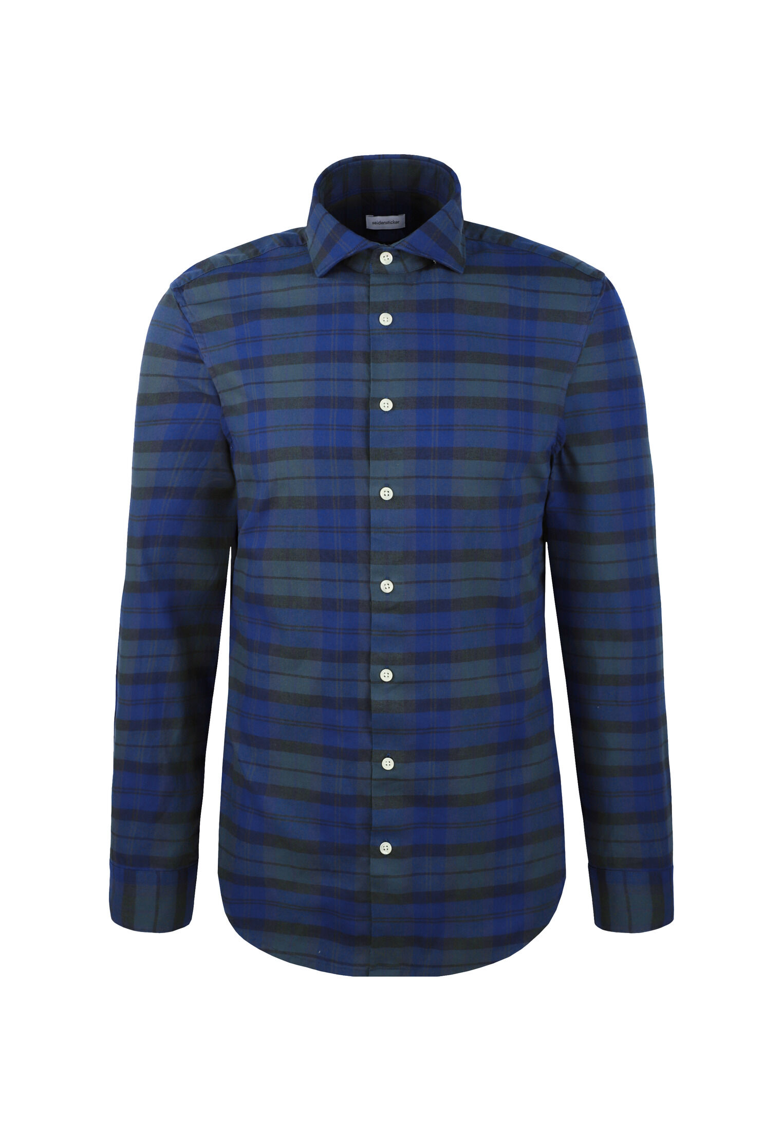 Seidensticker slim fit overhemd, popeline, blauw geruit