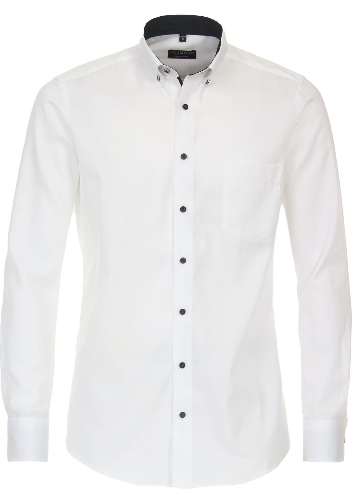 Redmond modern fit overhemd, popeline, wit Redmond modern fit overhemd, popeline, wit