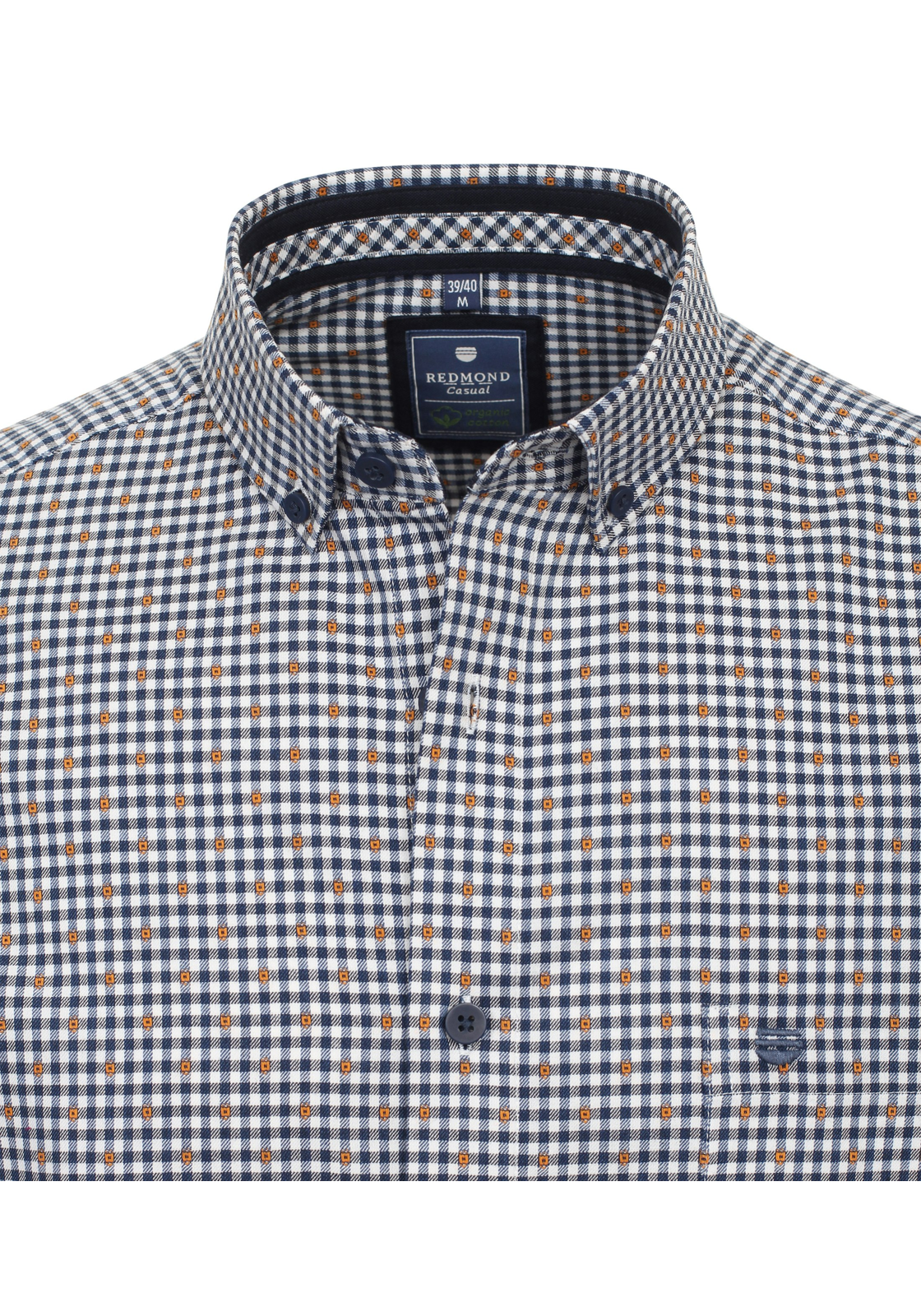 Redmond comfort fit overhemd, twill, blauw geruit - 242030111-10 Redmond comfort fit overhemd, twill, blauw geruit - 242030111-10