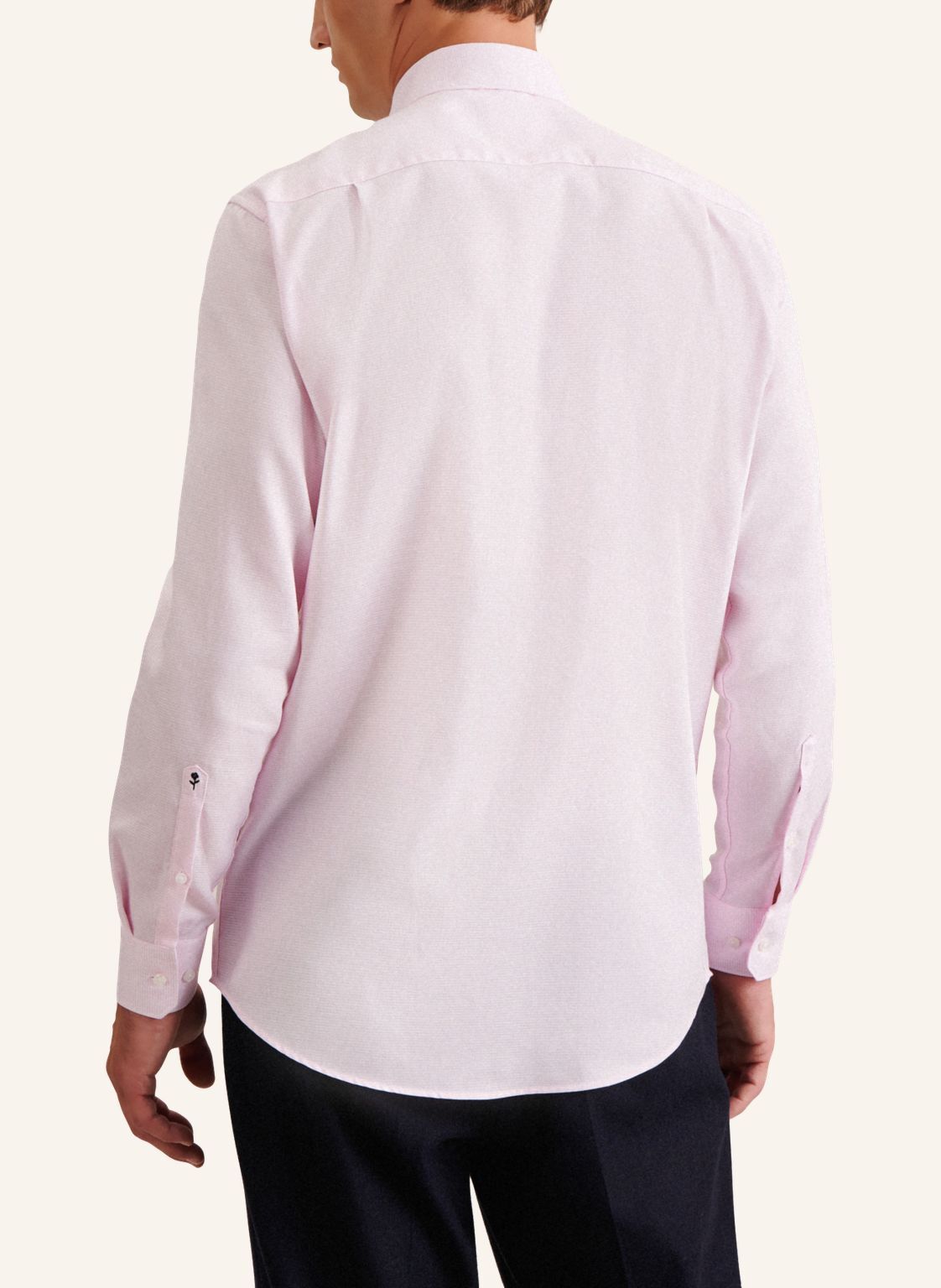 Seidensticker regular fit overhemd, structuur, roze