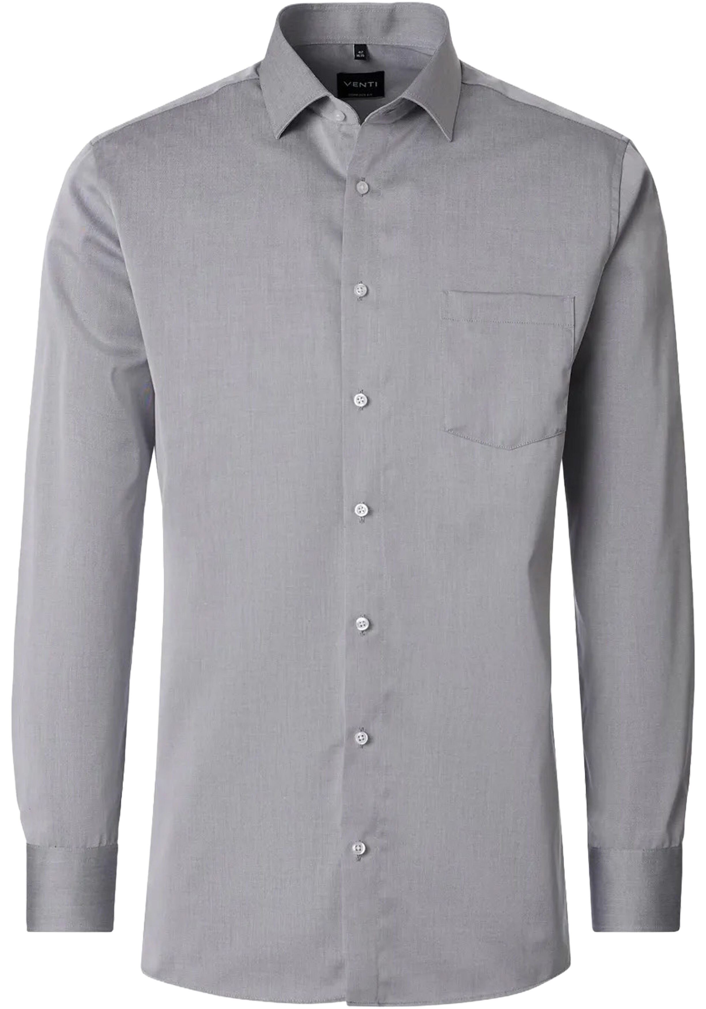 VENTI modern fit overhemd, twill, grijs