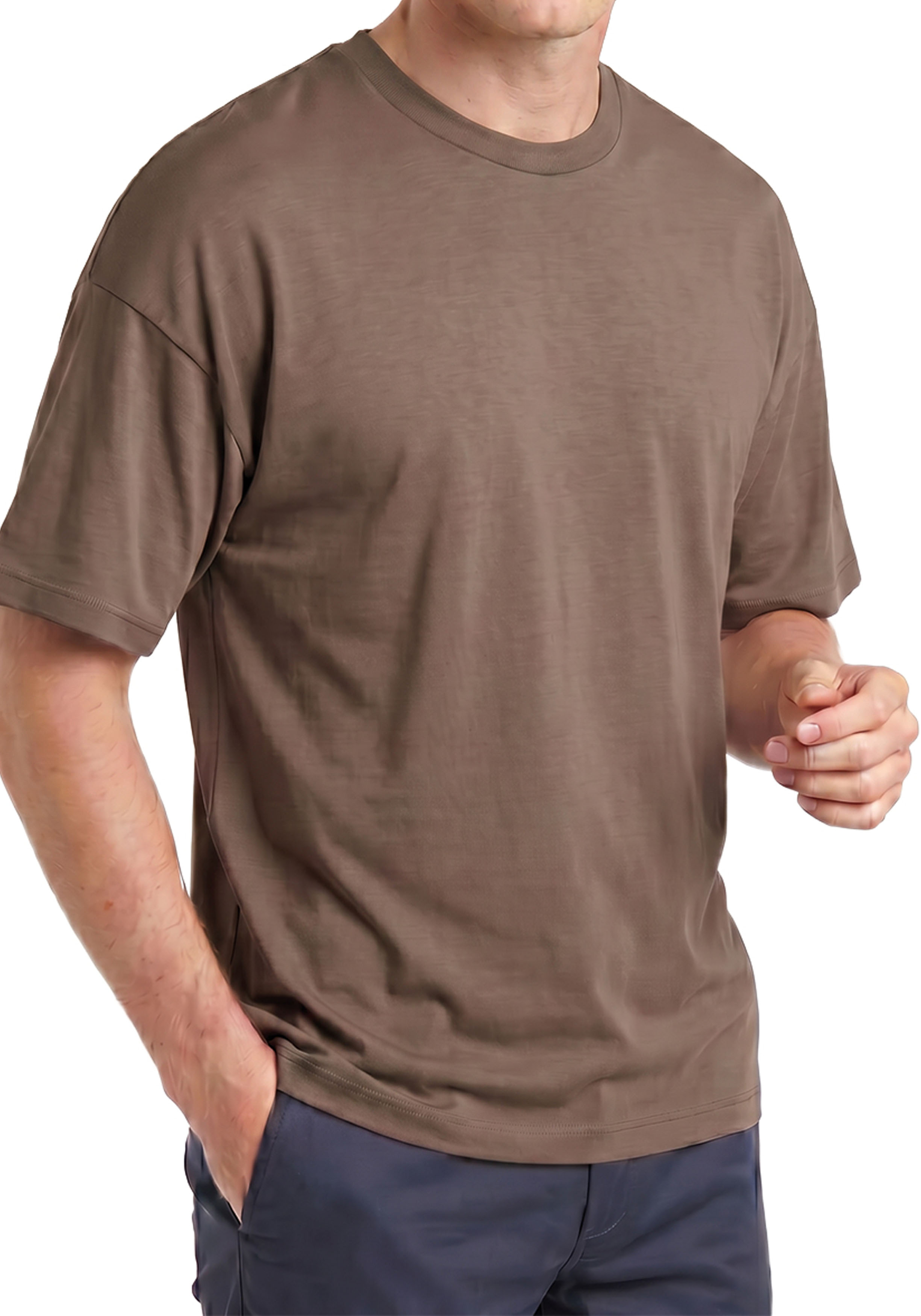 ALAN RED T-shirts Venice (1-pack), O-hals, taupe