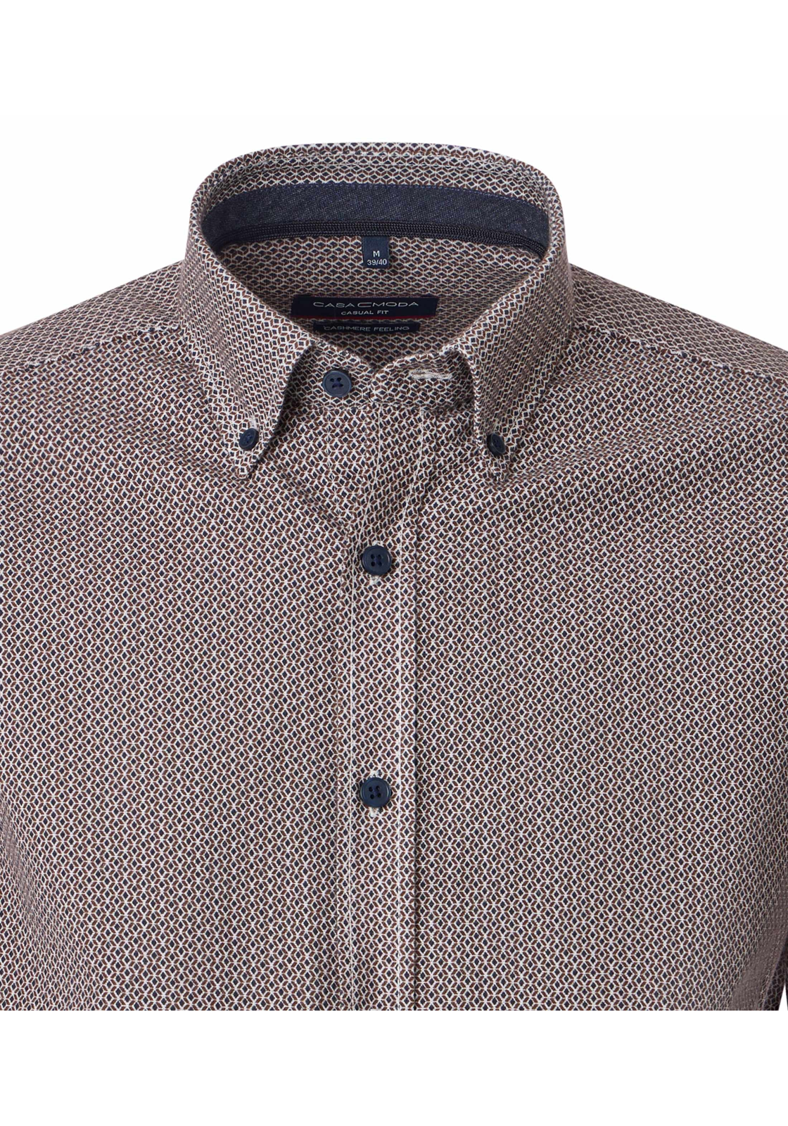 CASA MODA Sport casual fit overhemd, flanel, bruin dessin - 444308100-200 CASA MODA Sport casual fit overhemd, flanel, bruin dessin - 444308100-200