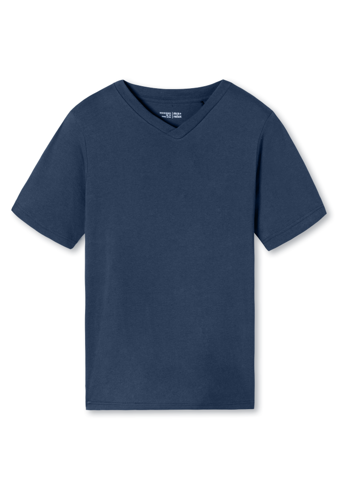 SCHIESSER Mix + Relax Shirt 1/2 arm, heren T-shirt korte mouw, royaalblauw