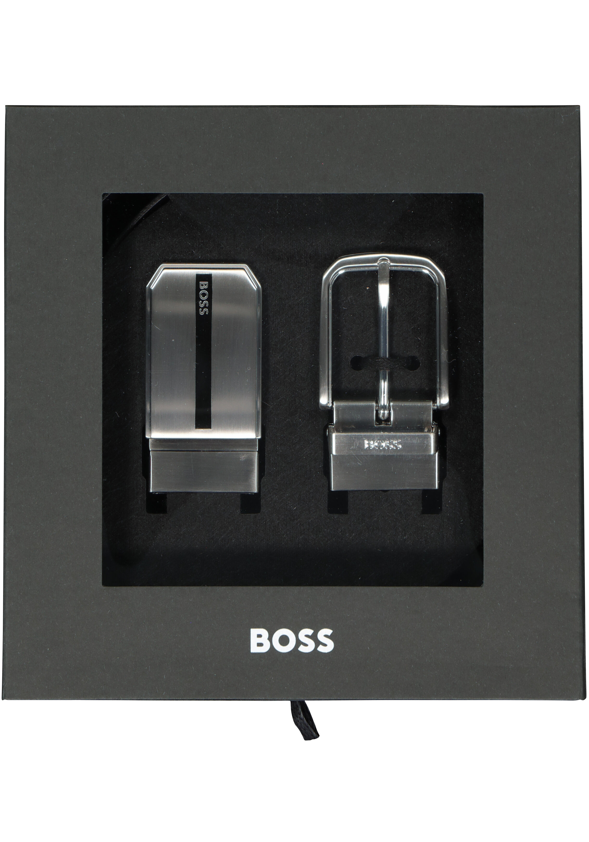HUGO BOSS leren riem cadeau, heren riem in geschenkverpakking, zwart