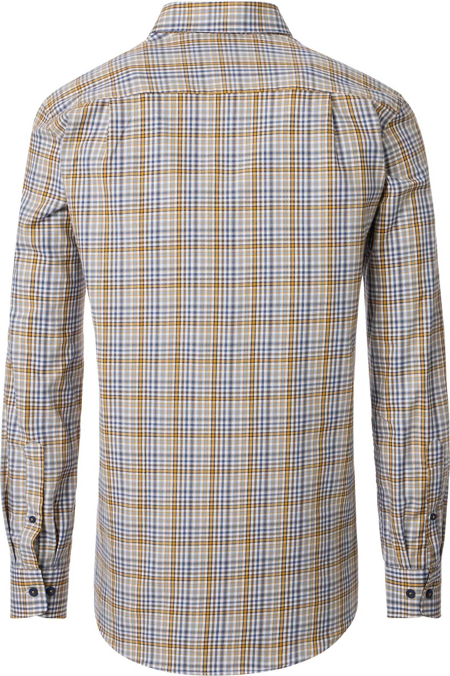 Redmond modern fit overhemd, twill, wit, geel, lichtblauw, donkerblauw geruit
