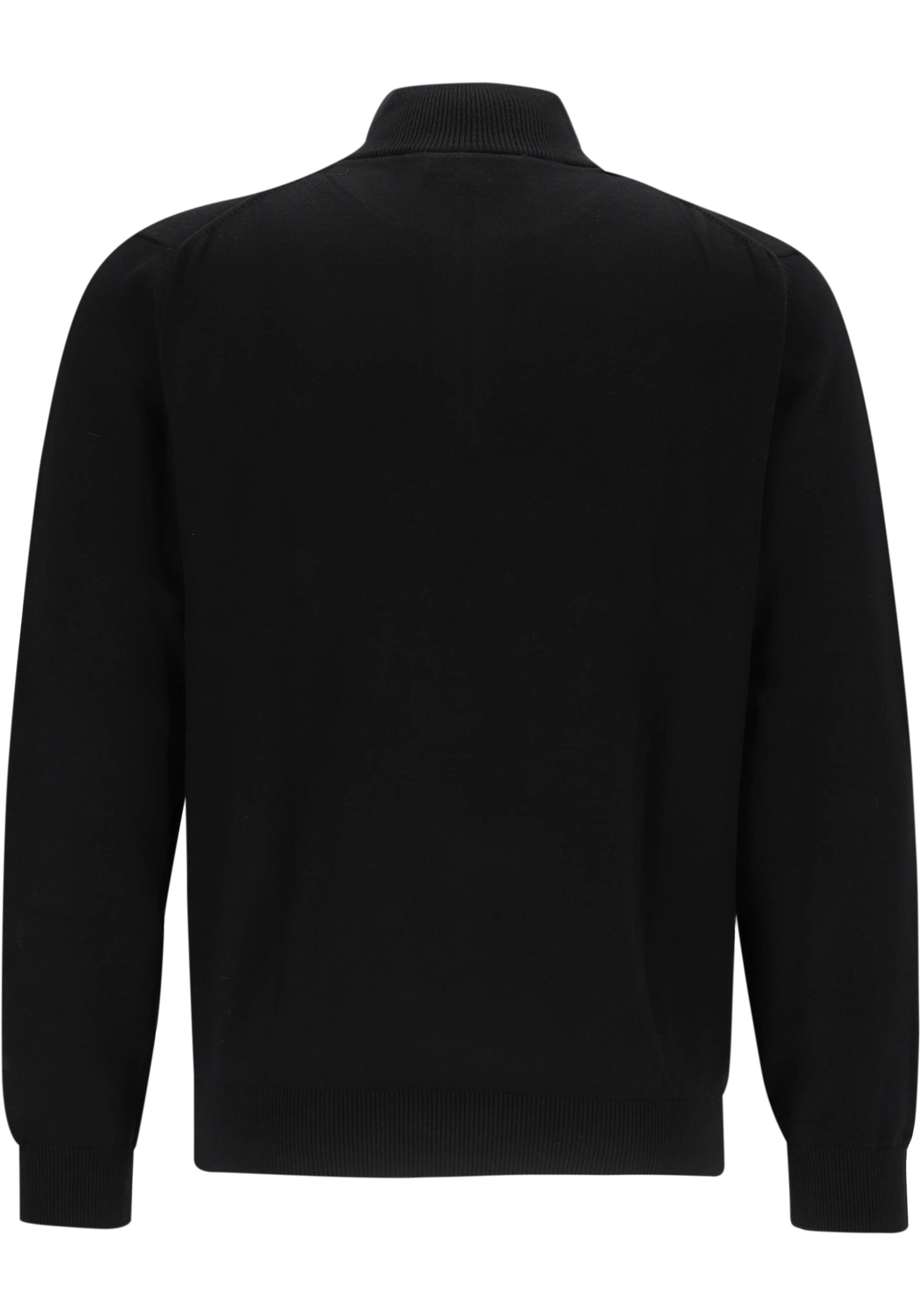 Lacoste heren schipperstrui katoen, met korte rits, zwart