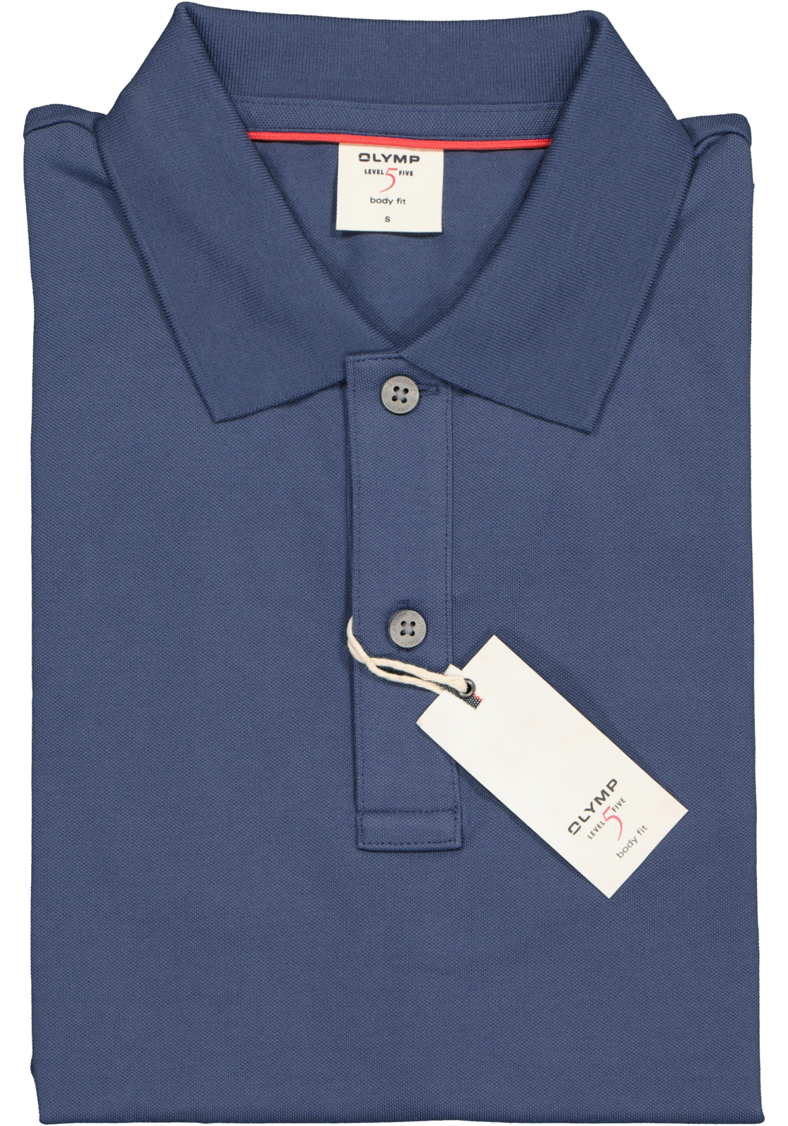 4-4053887472916_olymp_polo_HR OLYMP Level 5 body fit poloshirt, stretch, rookblauw