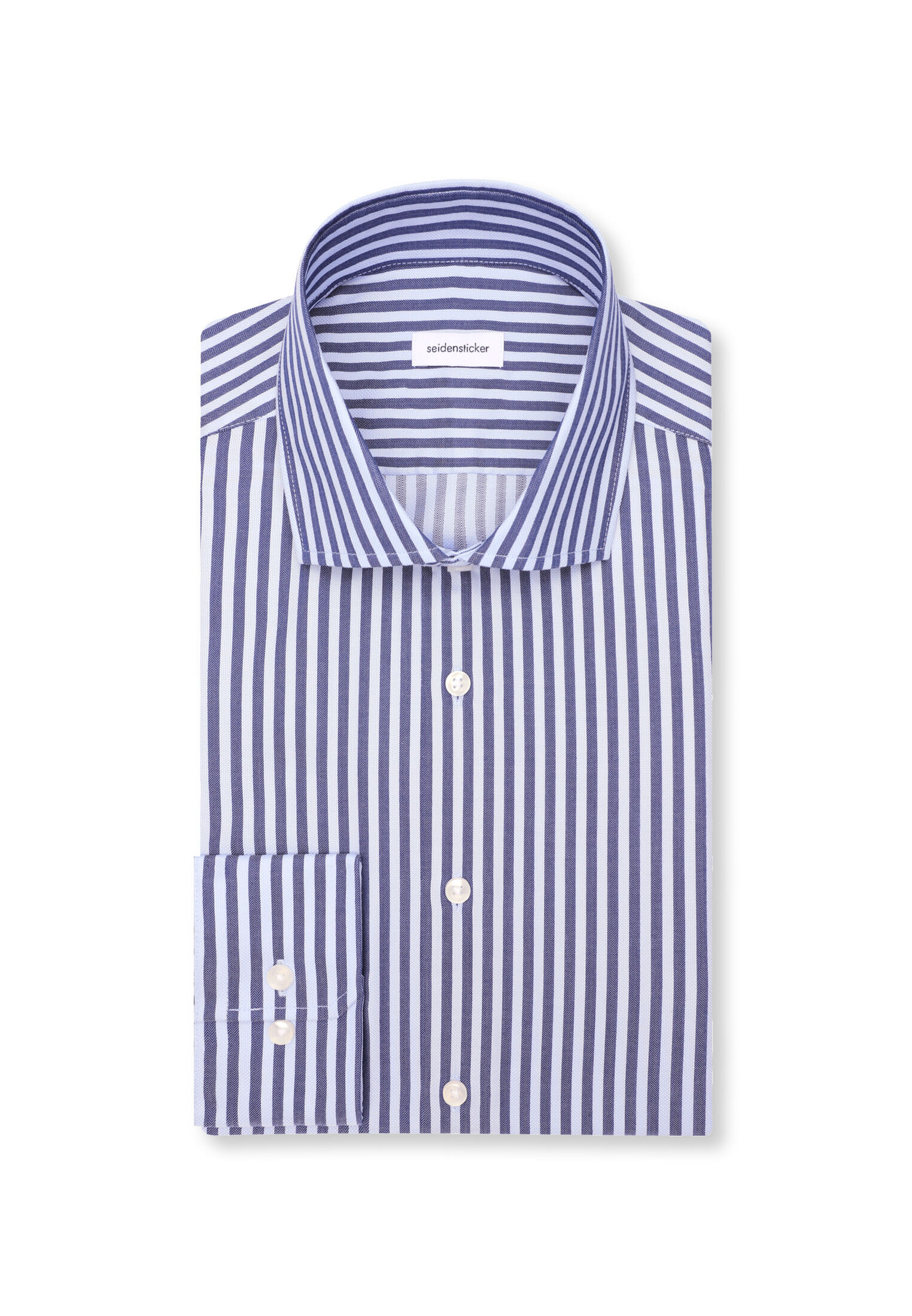 Seidensticker slim fit overhemd, popeline, blauw gestreept