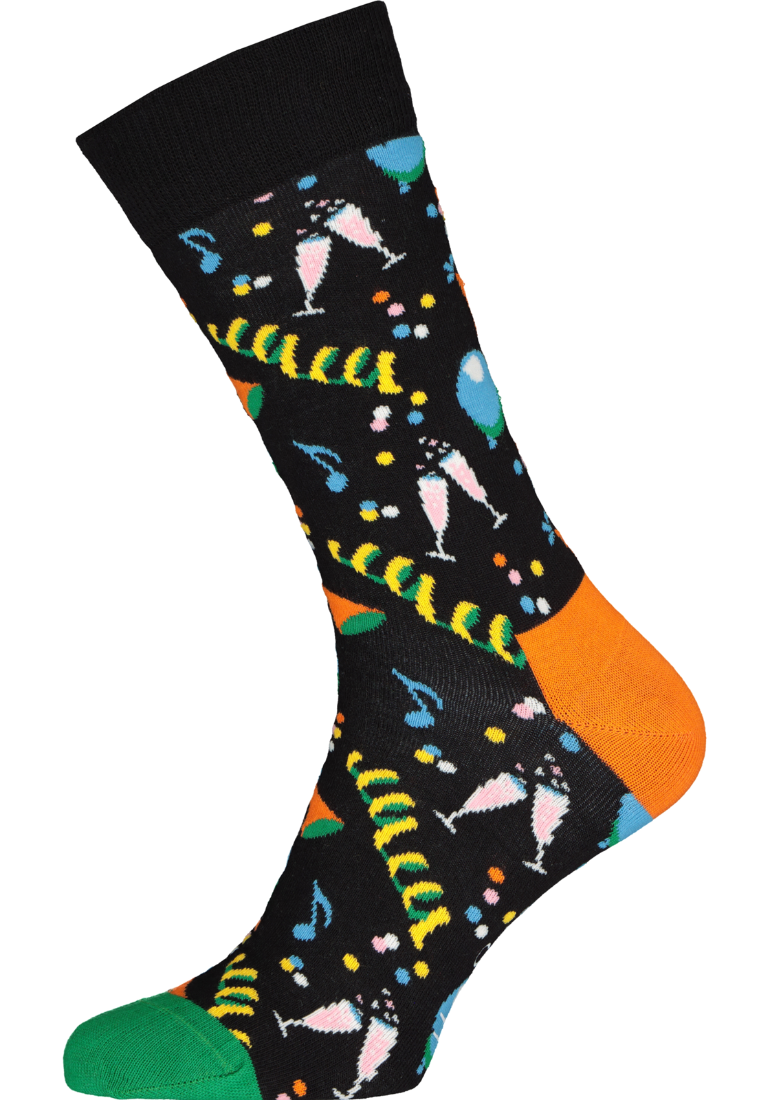 1-7333102450477_happy_socks_HR Happy Socks Party Party Sock, unisex sokken, zwart met slingers