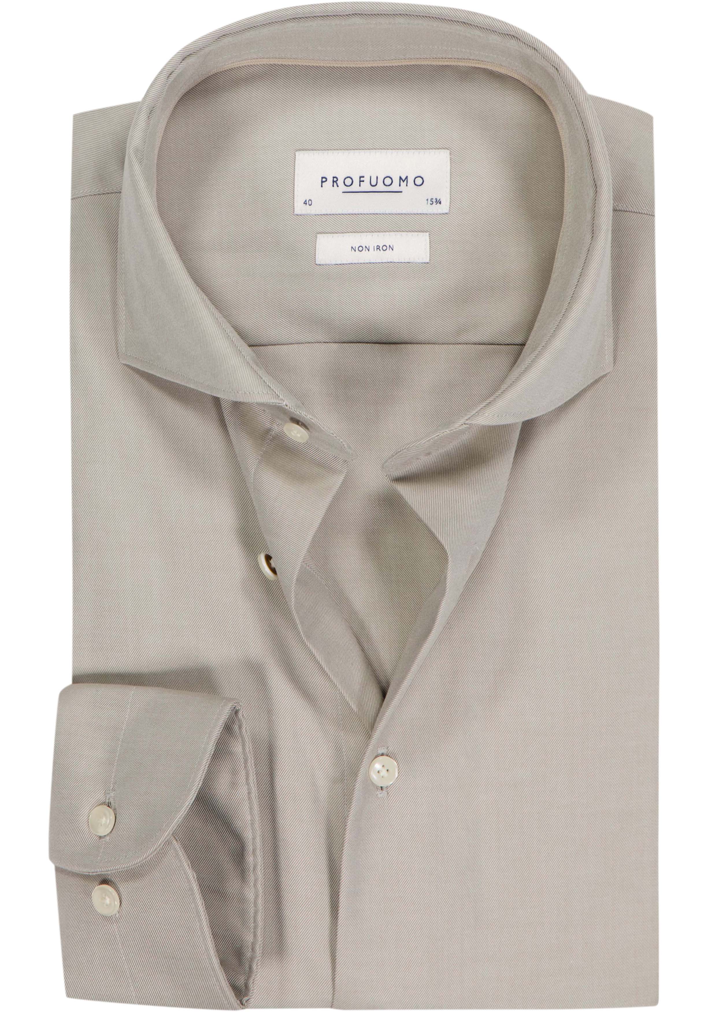 Profuomo slim fit heren overhemd, twill, groen