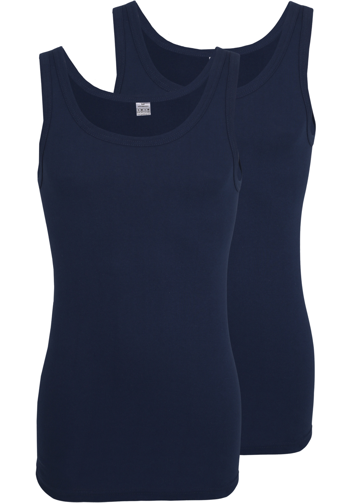 Gotzburg heren singlets Feinripp (2-pack), blauw Gotzburg heren singlets Feinripp (2-pack), blauw