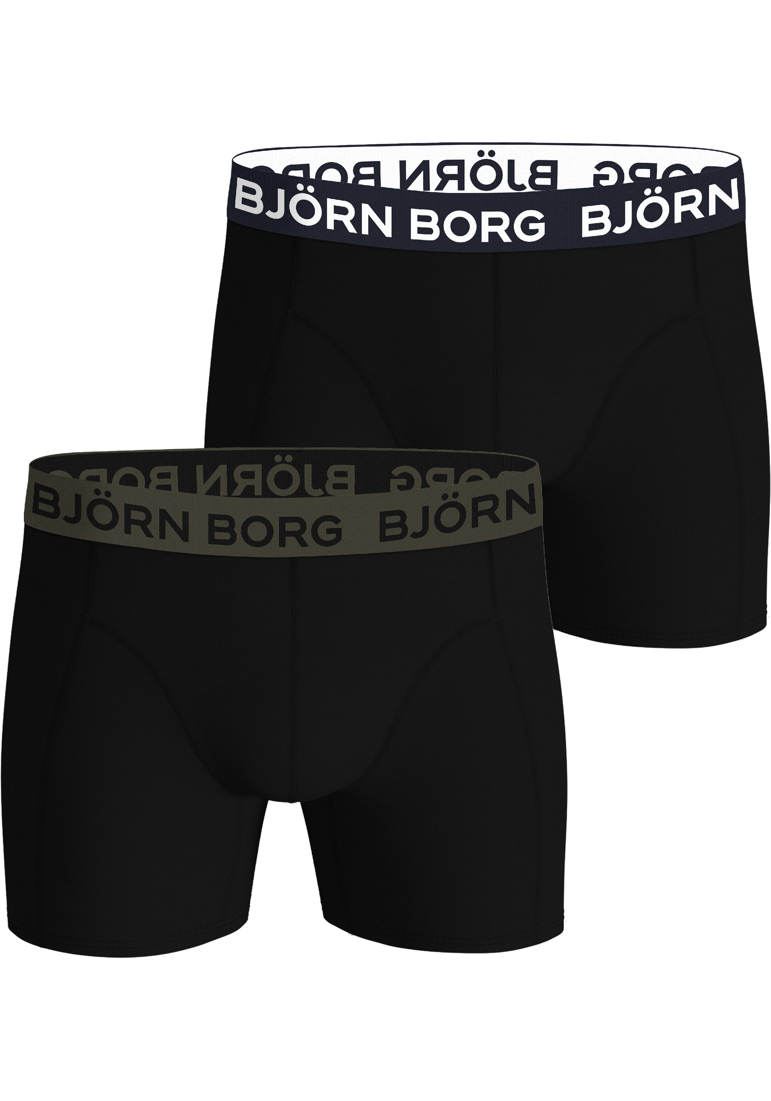 Bjorn Borg Cotton Stretch boxers, heren boxers normale lengte (2-pack), zwart, zwart