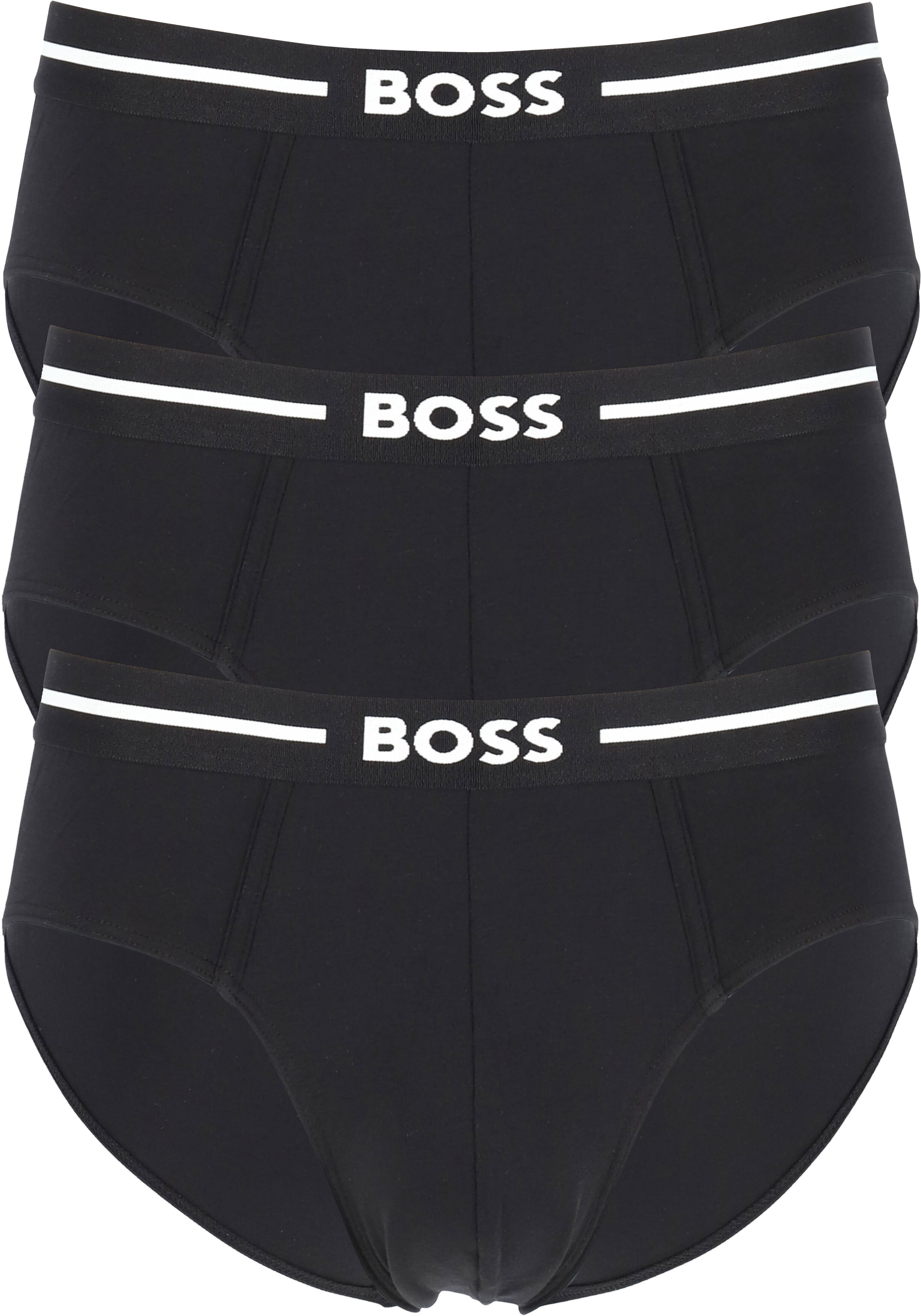 HUGO BOSS Bold hipster briefs (3-pack), heren slips, zwart