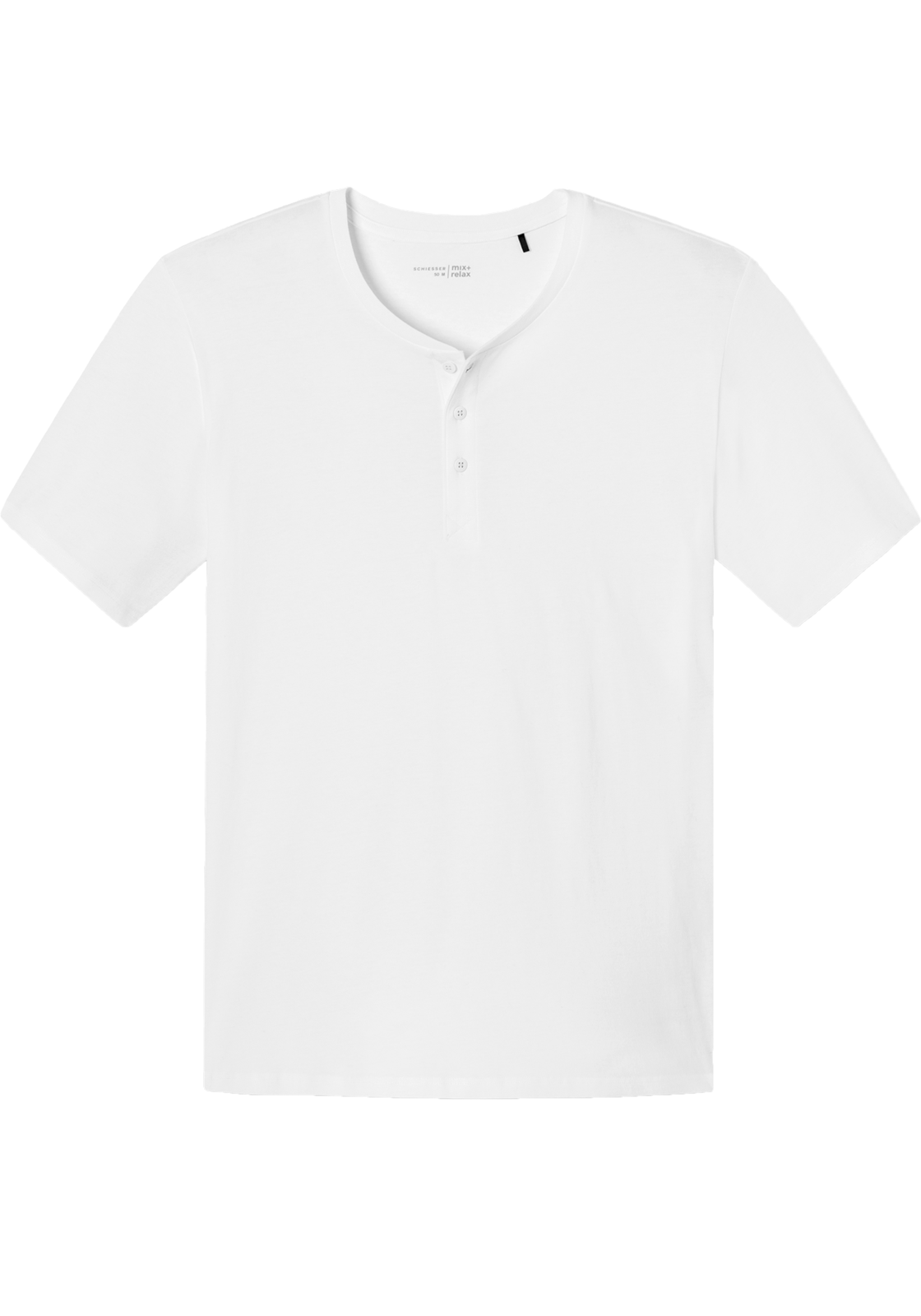 1-4007065358691-schiesser-mixrelax-shirt_HR SCHIESSER Mix+Relax T-shirt, korte mouw O-hals met knoopjes, wit