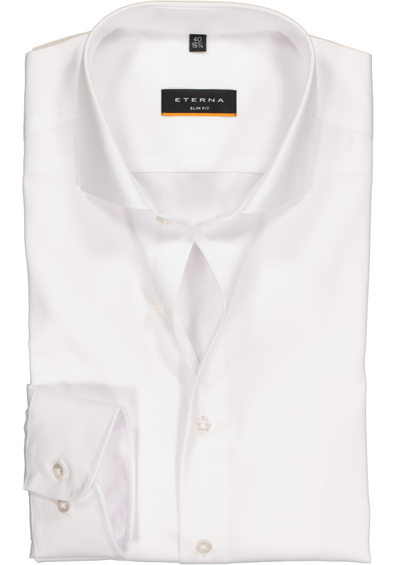 ETERNA slim fit overhemd, mouwlengte 7, niet doorschijnend twill heren overhemd, wit ETERNA slim fit overhemd, mouwlengte 7, niet doorschijnend twill heren overhemd, wit