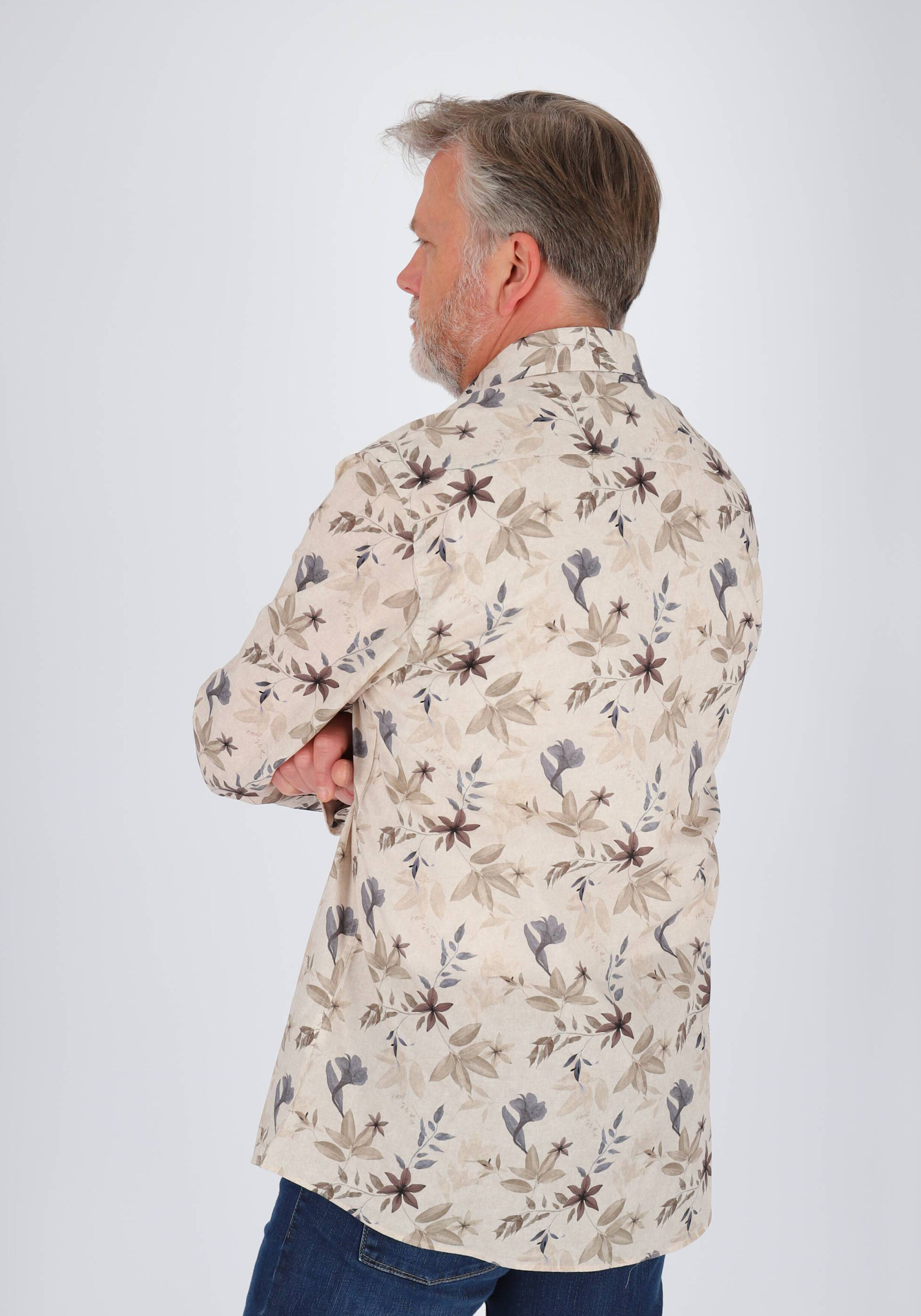 Profuomo slim fit heren overhemd, popeline, beige