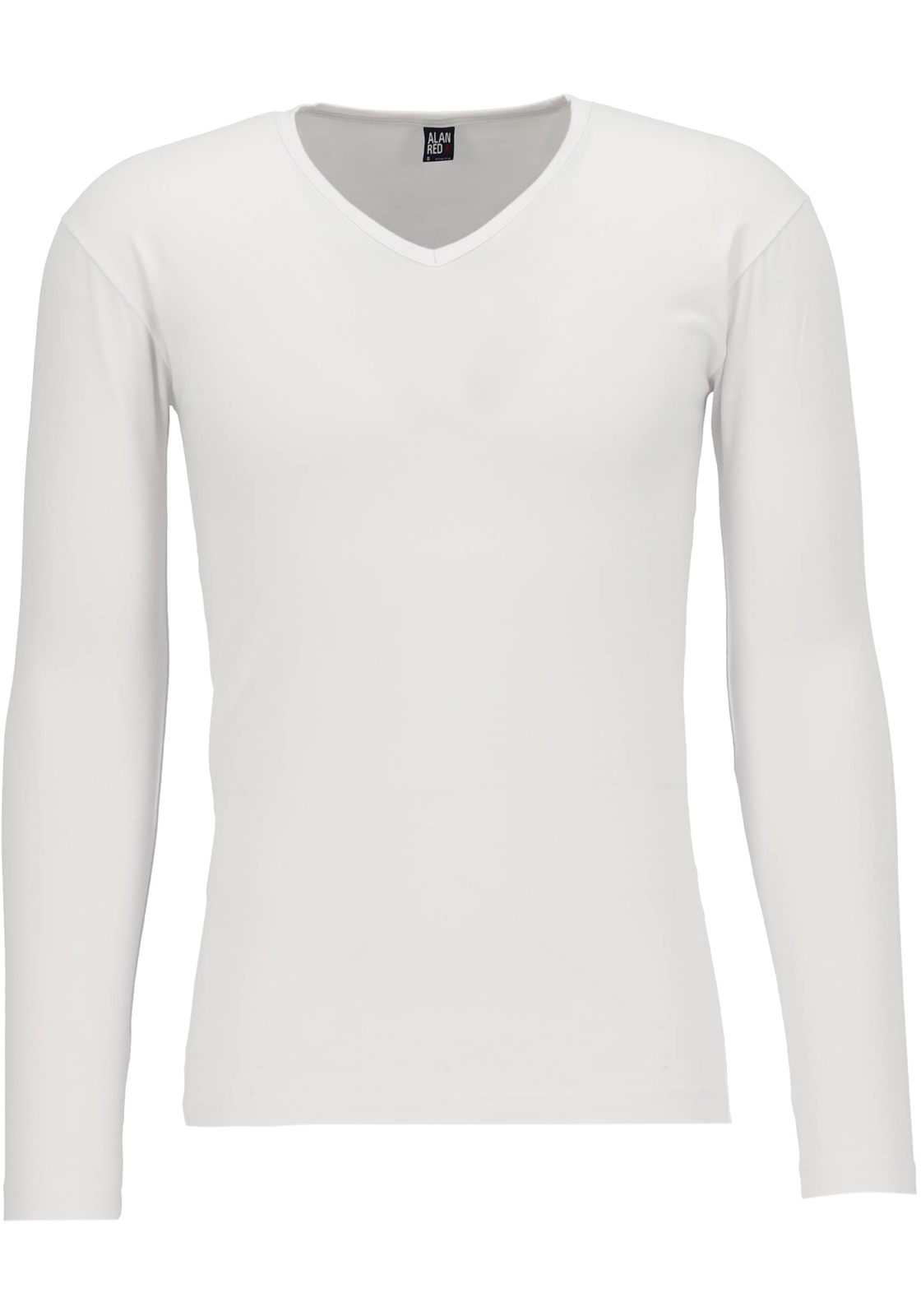 ALAN RED T-shirt Oslo (1-pack), V-hals lange mouw stretch, wit ALAN RED T-shirt Oslo (1-pack), V-hals lange mouw stretch, wit