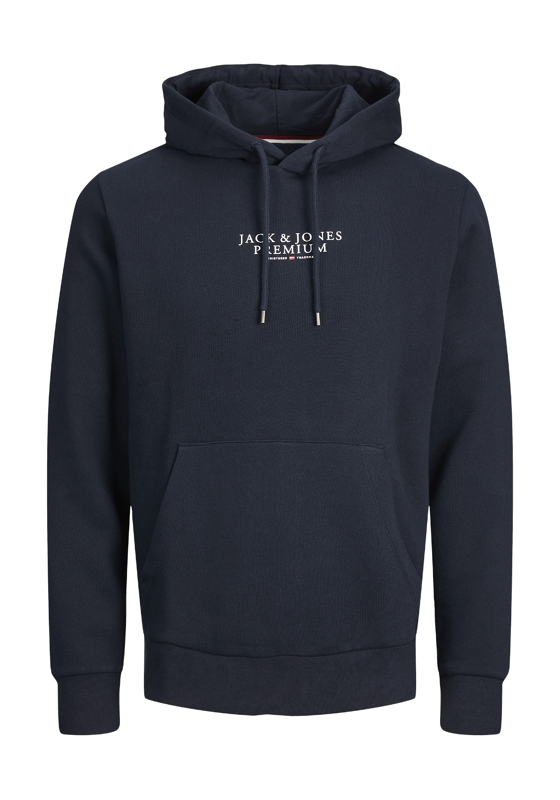 JACK & JONES Arie sweat hood slim fit, heren hoodie katoenmengsel met capuchon, blauw JACK & JONES Arie sweat hood slim fit, heren hoodie katoenmengsel met capuchon, blauw