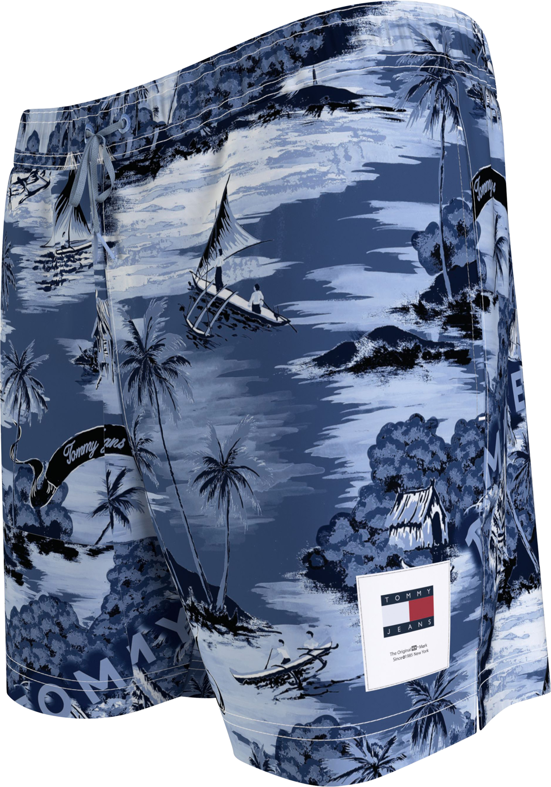 1-8720646316250-tommy_hilfiger-zwembroek_HR Tommy Hilfiger Medium Drawstring swimshort, heren zwembroek, blauw dessin