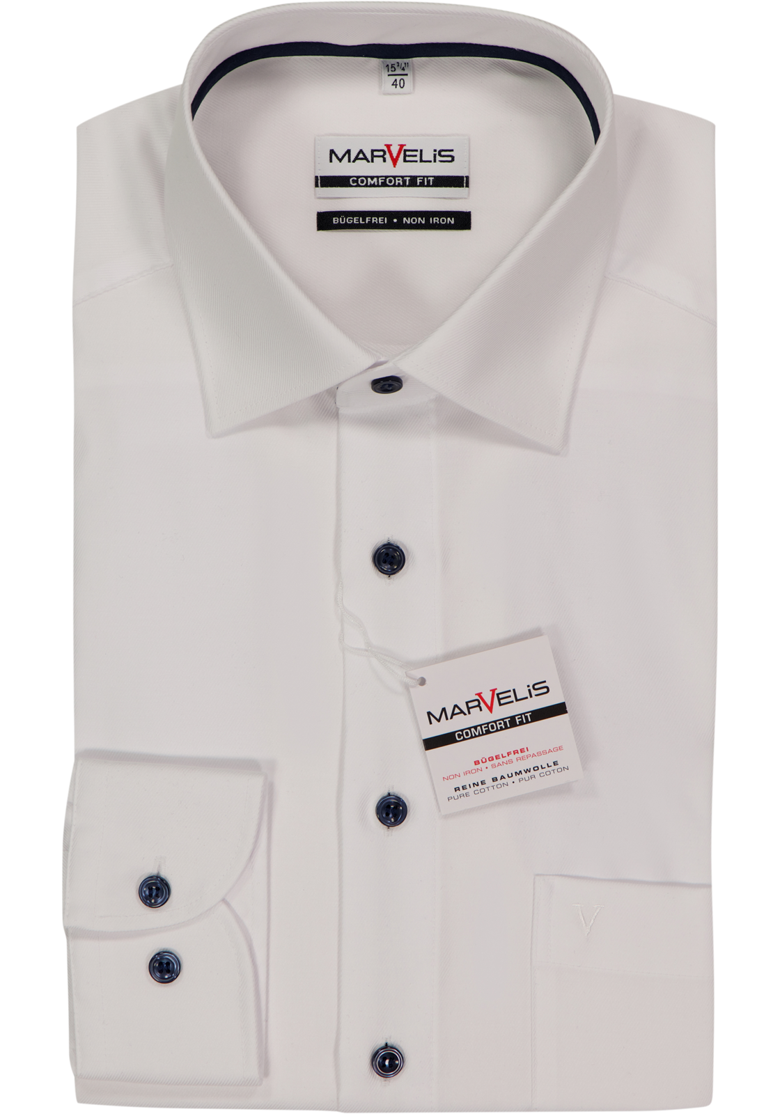 MARVELIS comfort fit overhemd, twill, wit MARVELIS comfort fit overhemd, twill, wit
