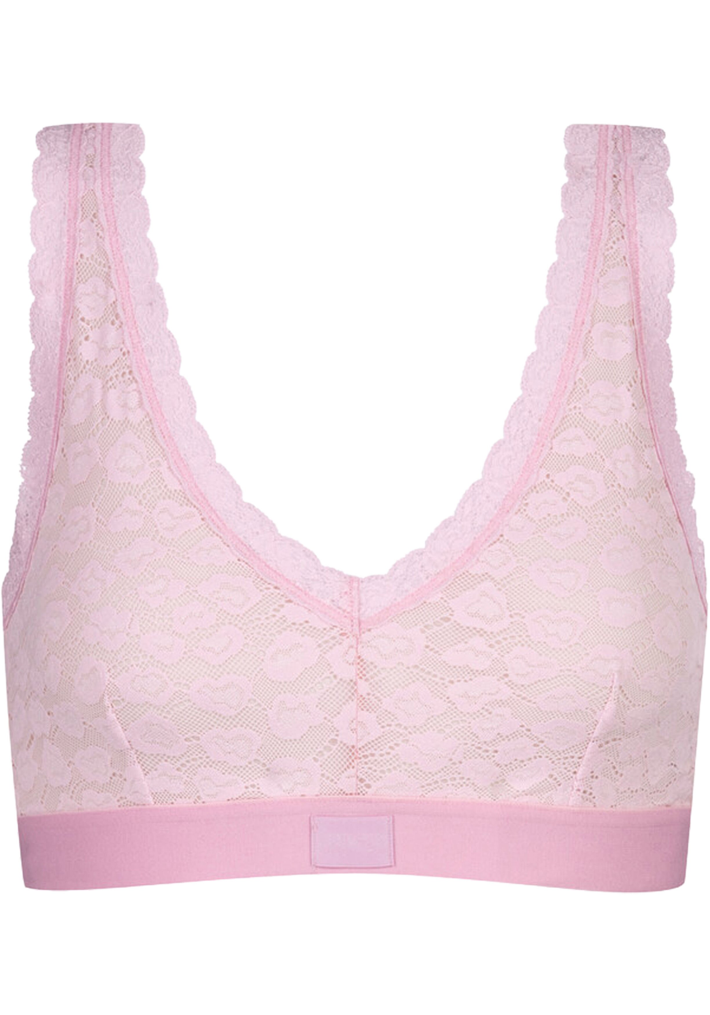 Mey dames bustier Savage Lace, beugelloze bralette, zacht lichtroze