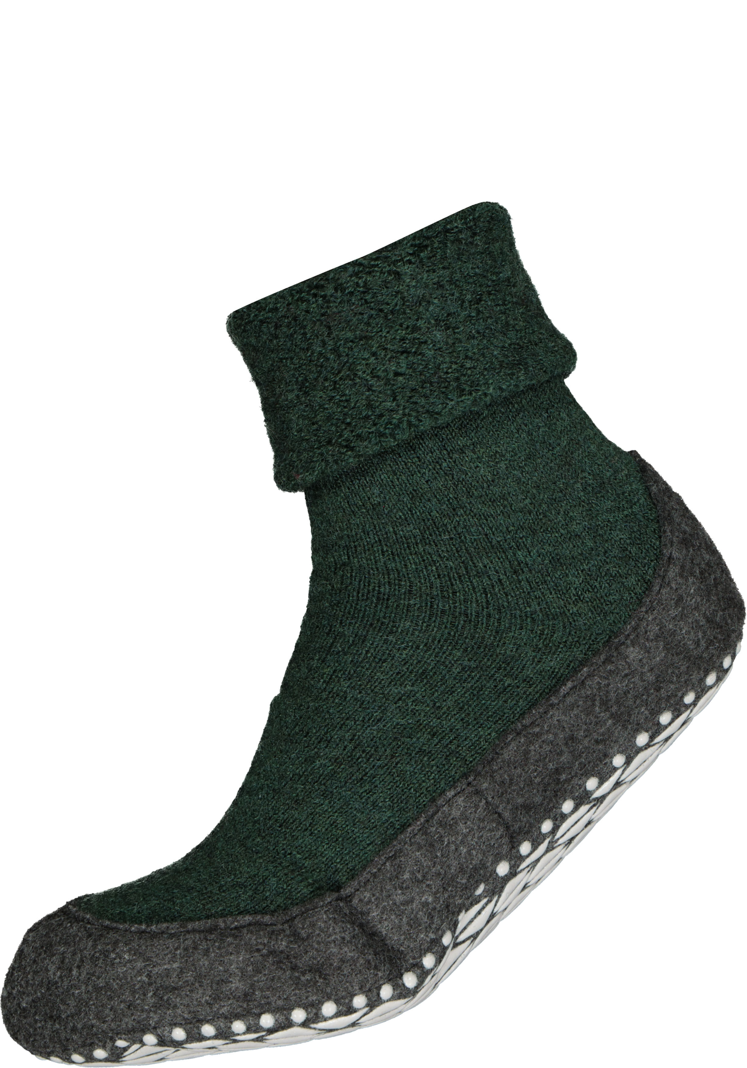 FALKE Cosyshoe huissokken, donkergroen melange