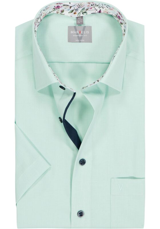 MARVELIS modern fit overhemd, korte mouw, fil a fil, geel (contrast MARVELIS modern fit overhemd, korte mouw, fil a fil, geel (contrast