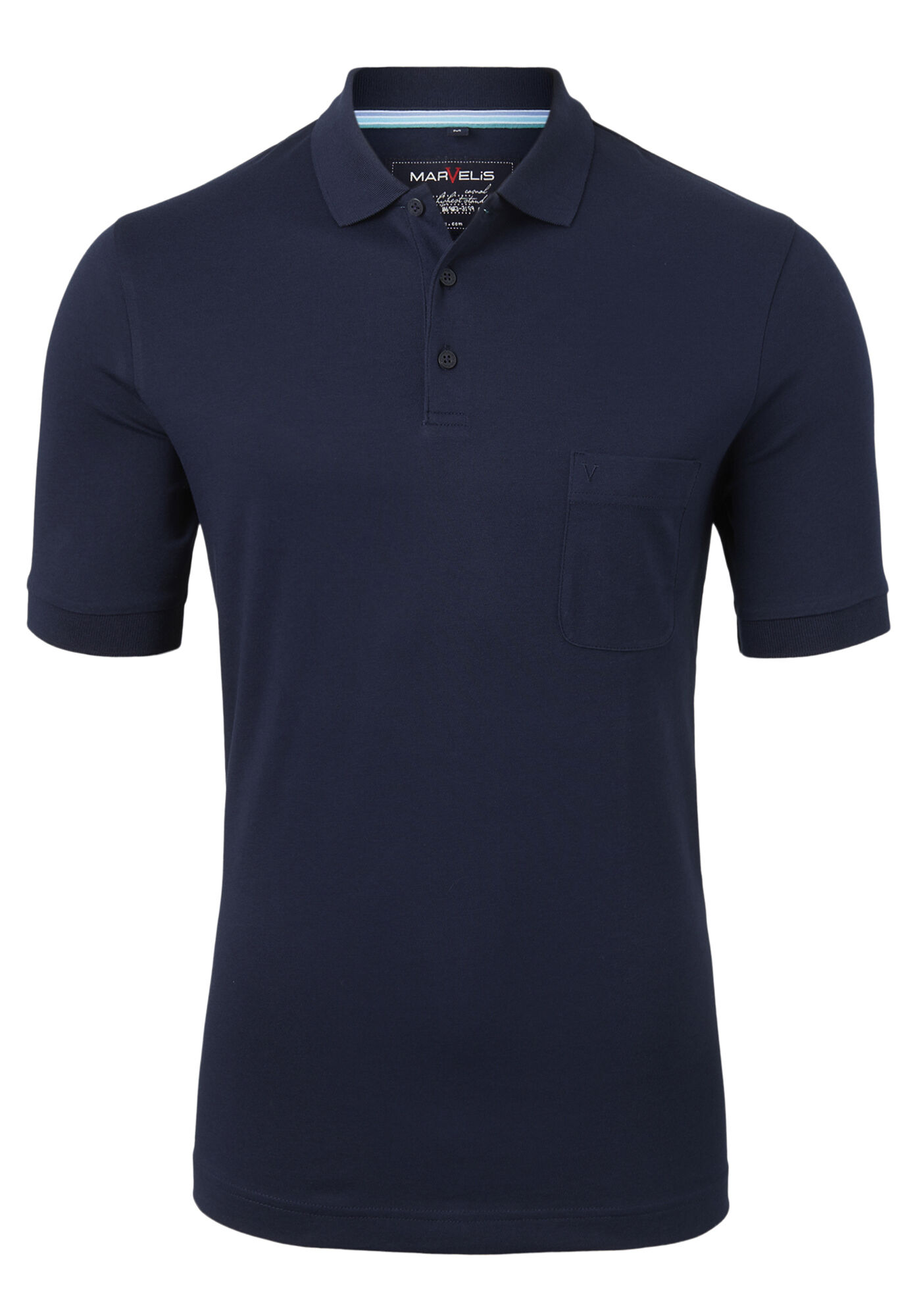 MARVELIS modern fit poloshirt, Quick Dry, marine blauw 