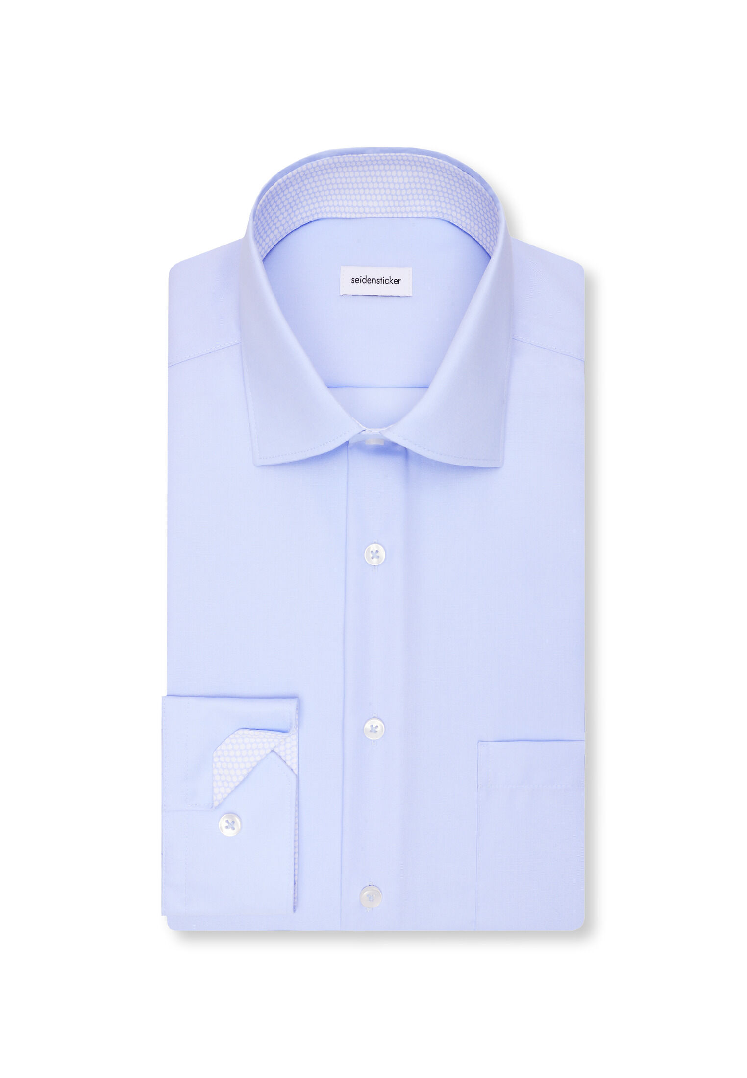 Seidensticker regular fit overhemd, popeline, blauw