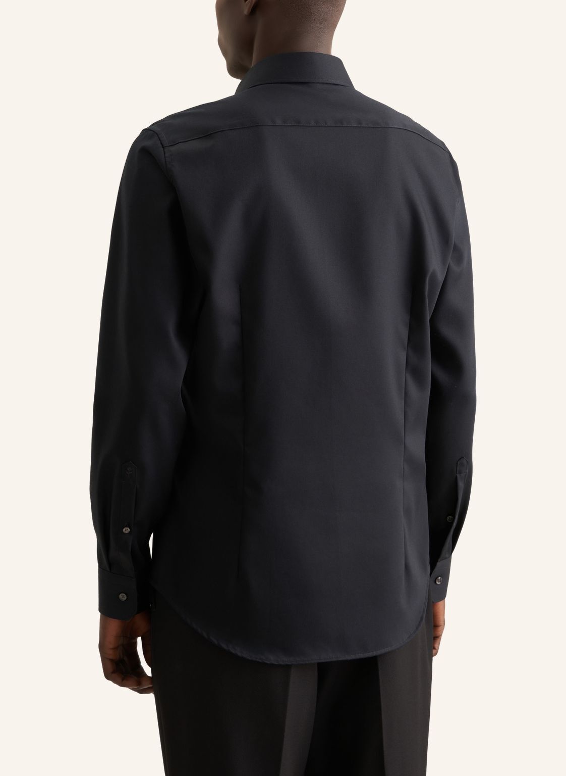 Seidensticker slim fit overhemd, popeline, zwart