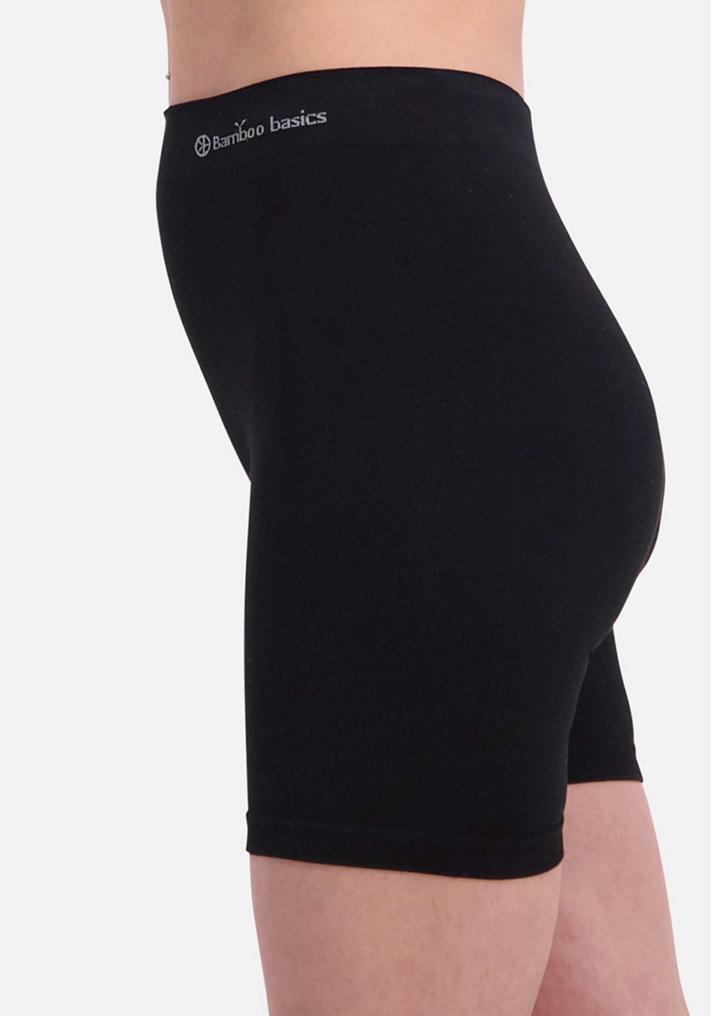Bamboo Basics Suze seamless biker short, dames longshort naadloos, zwart