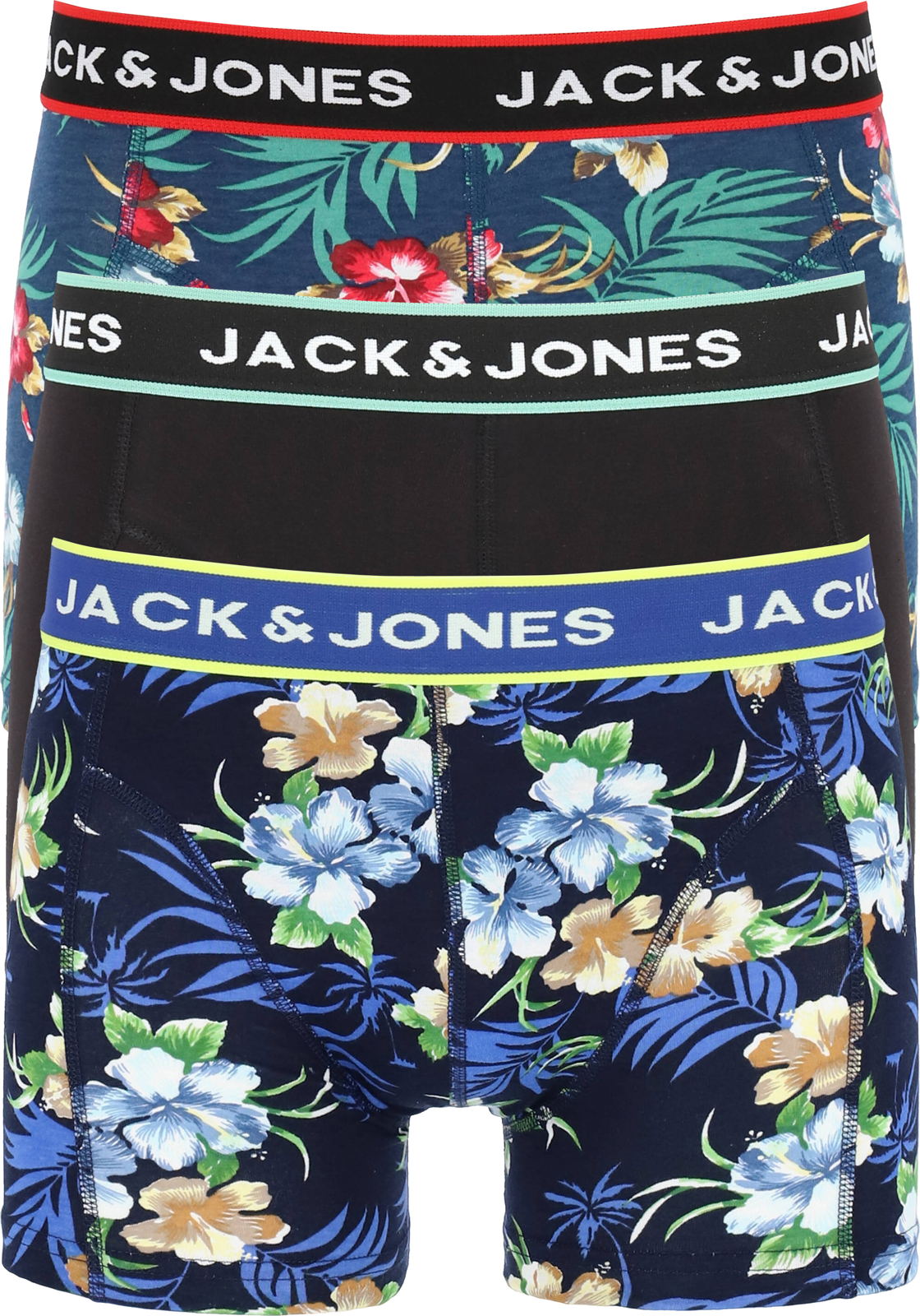 01-5714506313612-jack_and_jones-boxers-3p_HR Jack & Jones heren boxers Jacflower trunks (3-pack), gebloemd en uni