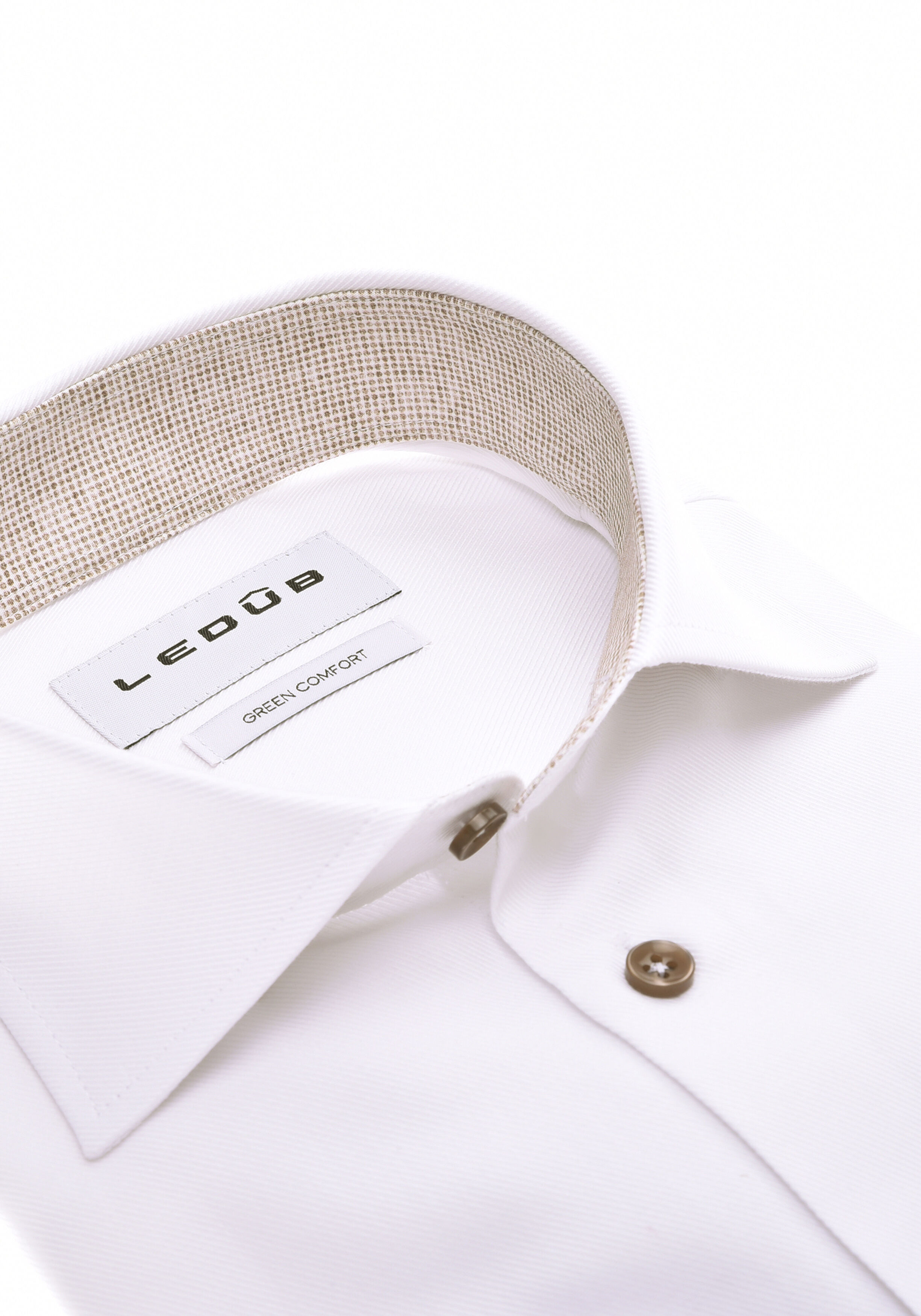 Ledub modern fit overhemd, twill, wit