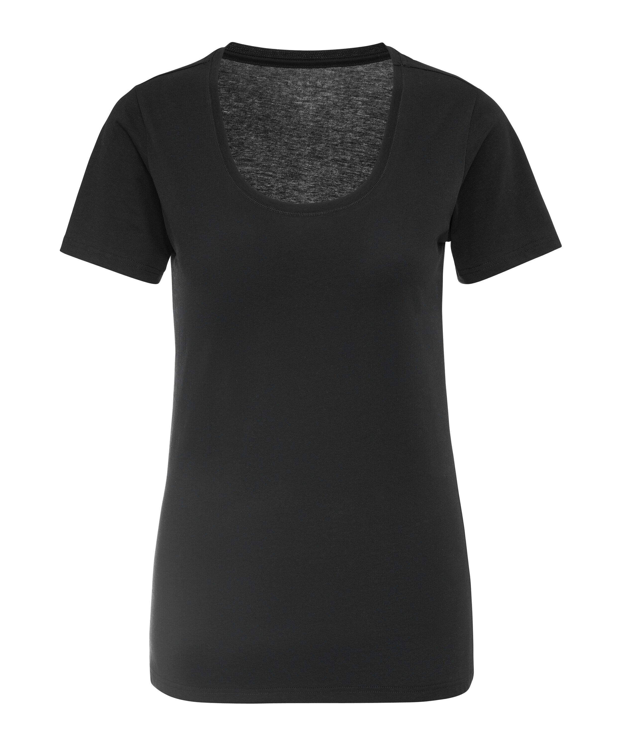 FALKE dames T-shirt Daily Natural, korte mouw, zwart (black)