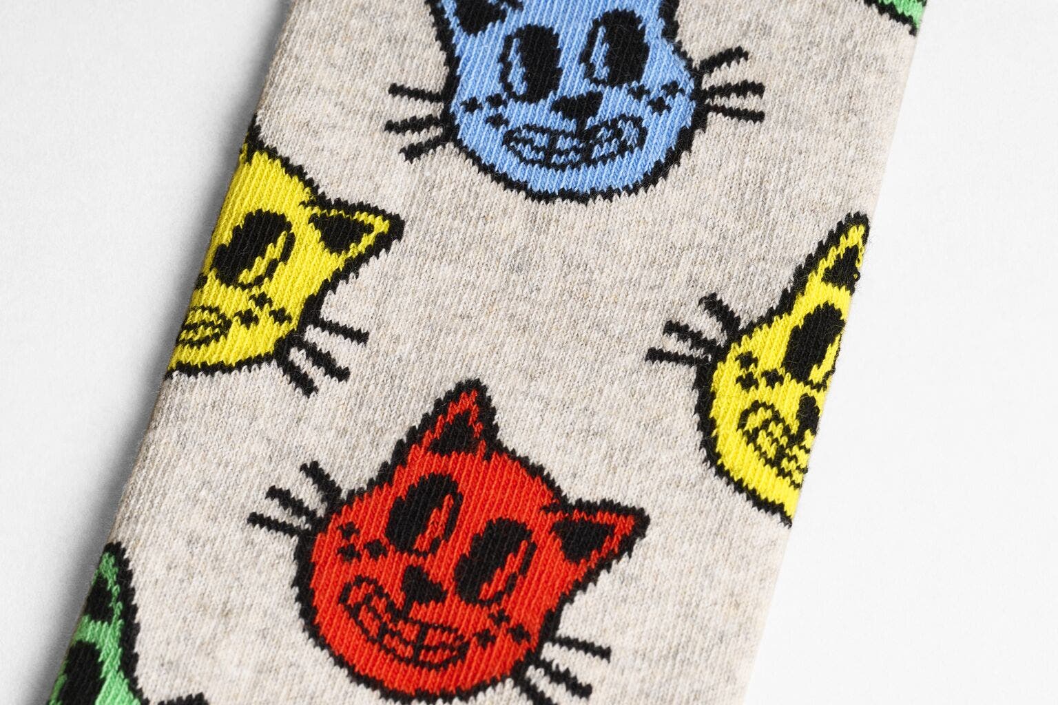 Happy Socks Cat Sock, unisex sokken, grijs