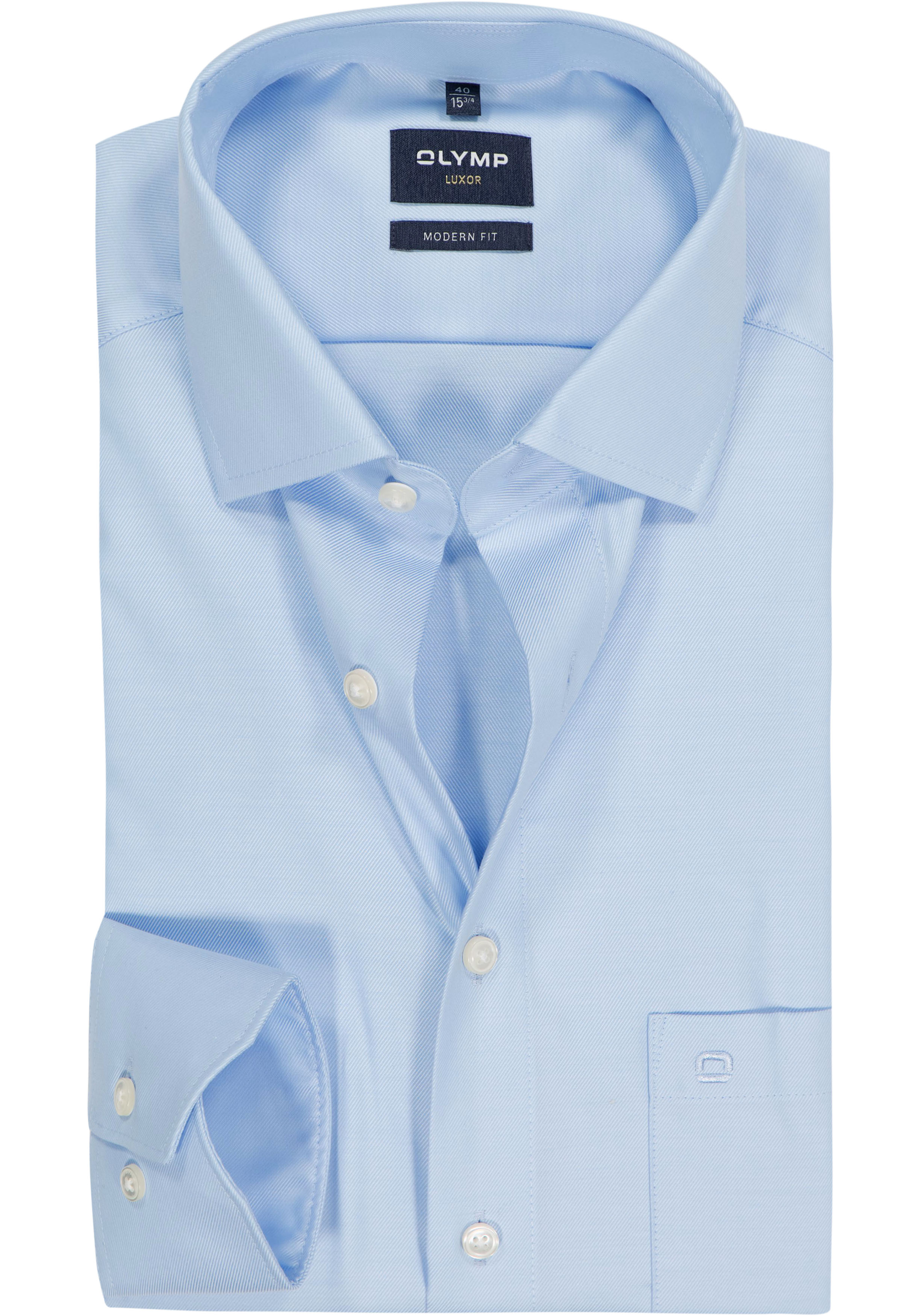 OLYMP Luxor modern fit overhemd, lichtblauw twill