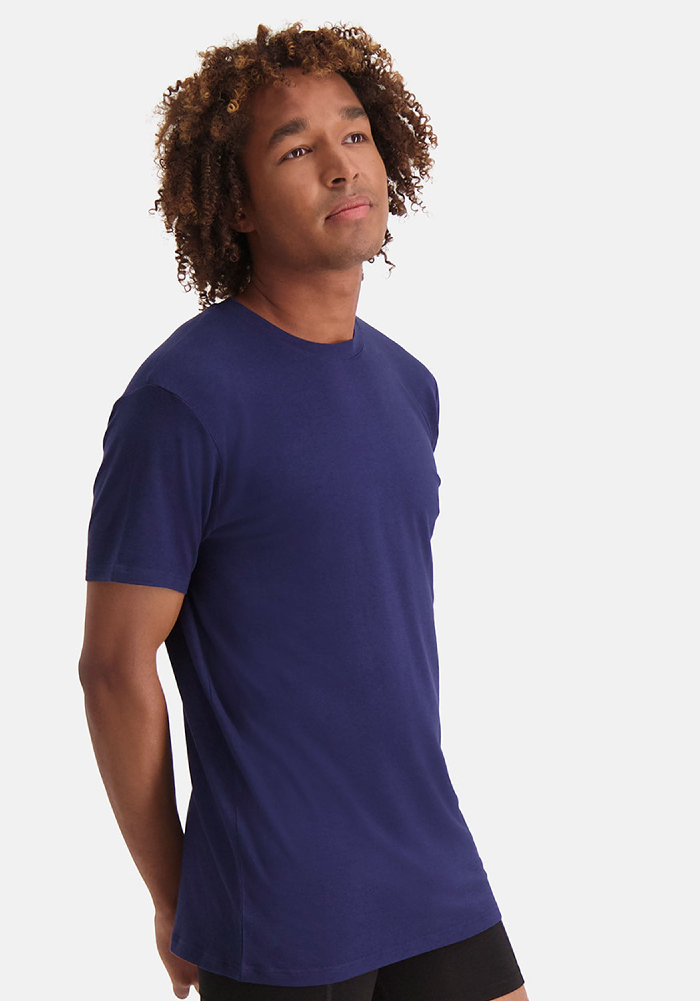 Bamboo Basics Ruben round neck T-shirt (2-pack), heren T-shirt O-hals, donkerblauw