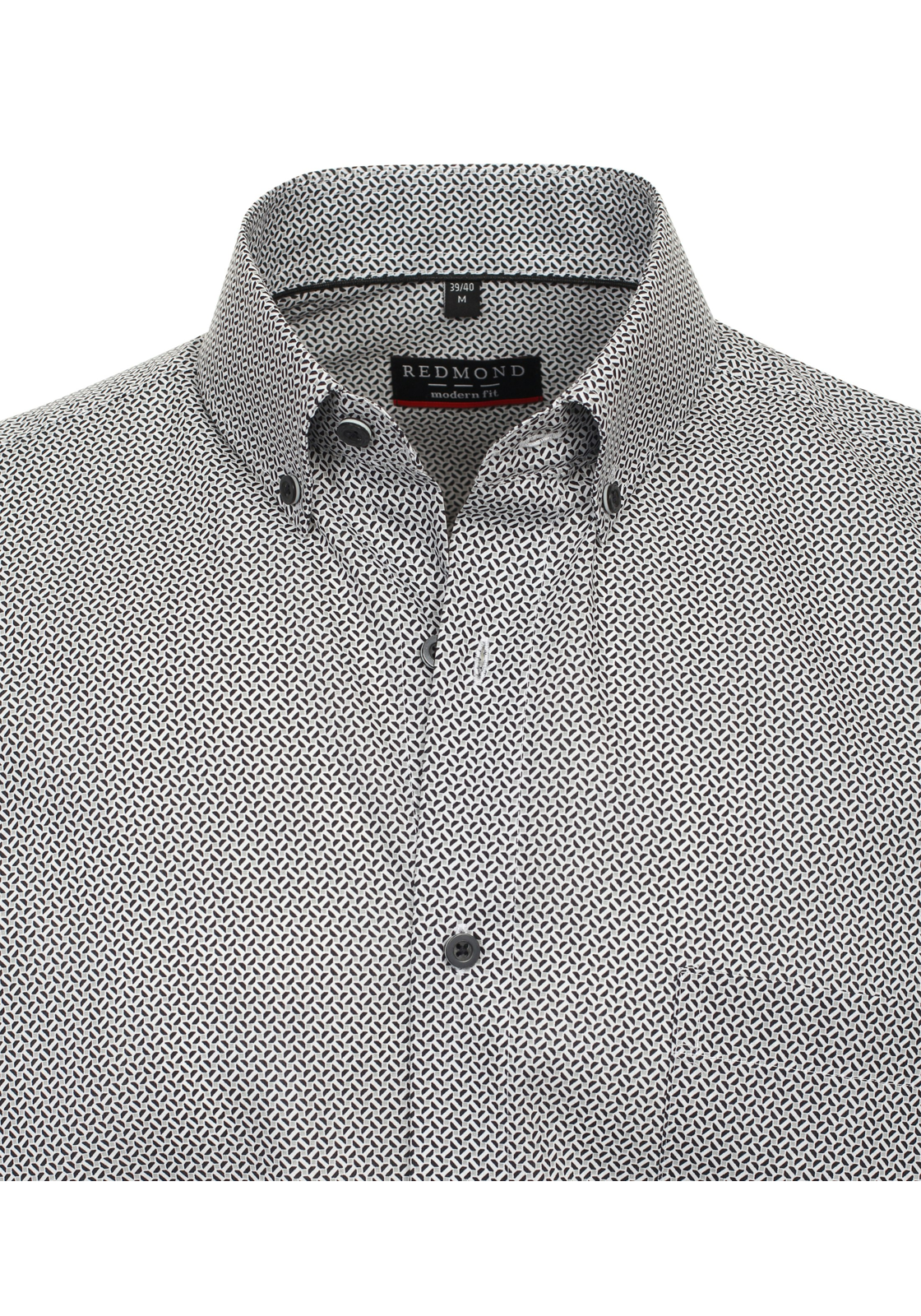 Redmond modern fit overhemd, popeline, zwart dessin - 242700110-90 Redmond modern fit overhemd, popeline, zwart dessin - 242700110-90