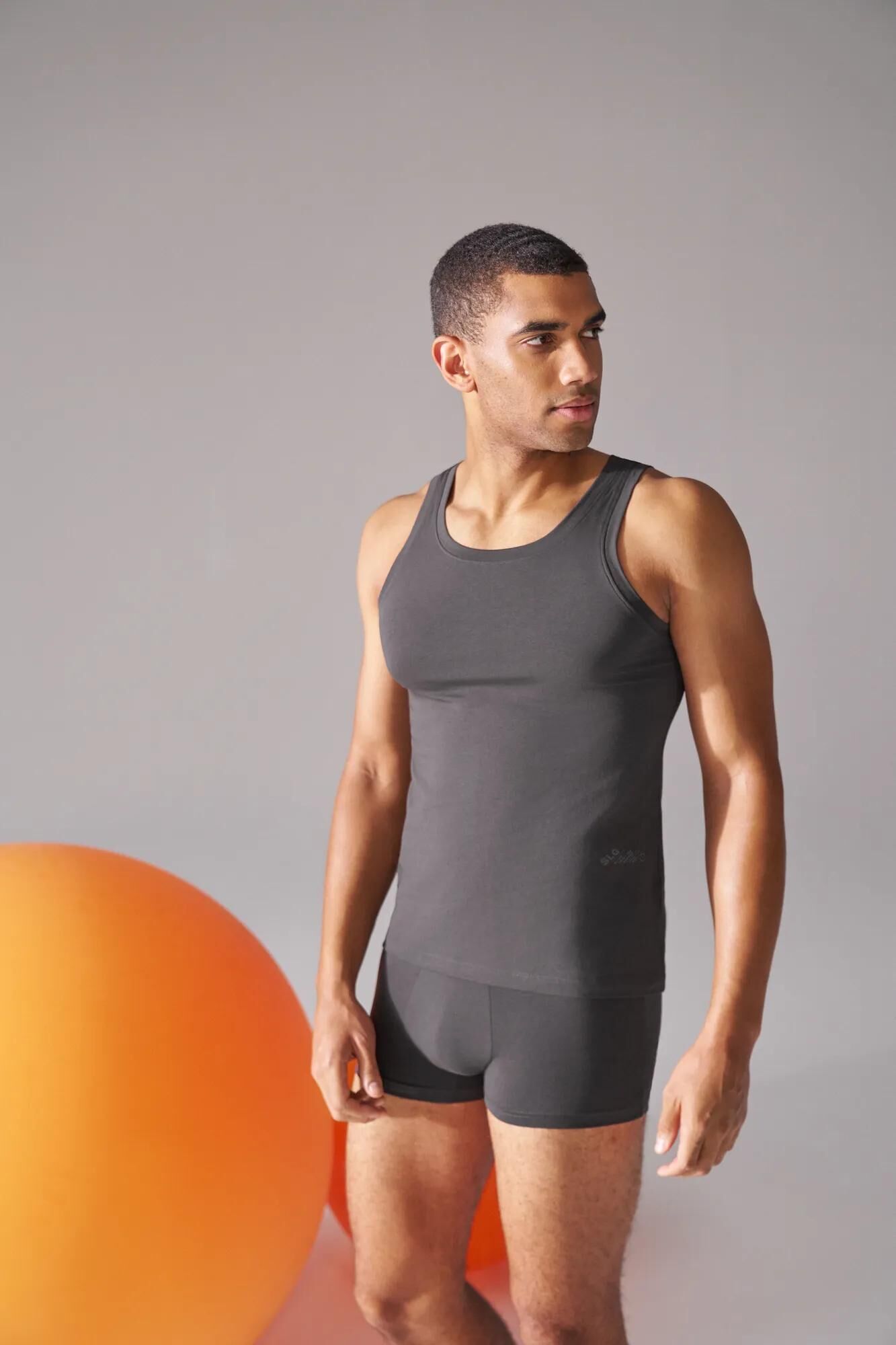 Sloggi Men SLG Base Tank Top, heren mouwloos T-shirt (1-pack), donkergrijs