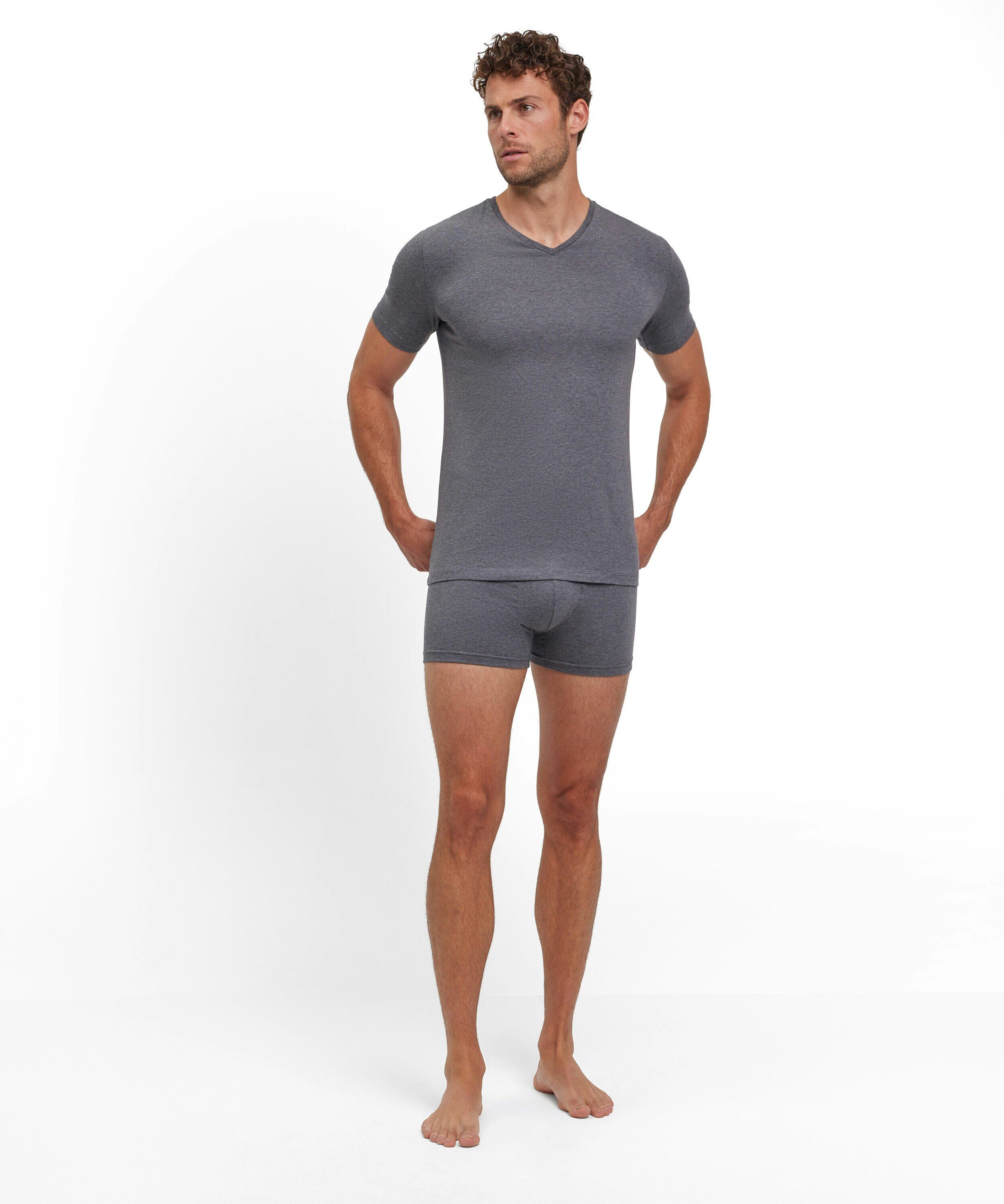 FALKE 2-pack heren T-shirt Daily Comfort, korte mouw, donkergrijs (dark grey -heather)